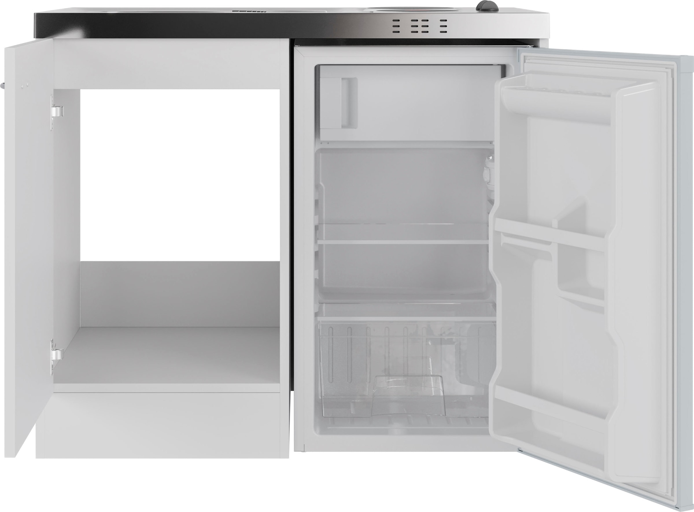 Flex-Well Küchenzeile »Pantry«, Gesamtbreite 100 cm, mit DUO Kochfeld und Kühlschrank