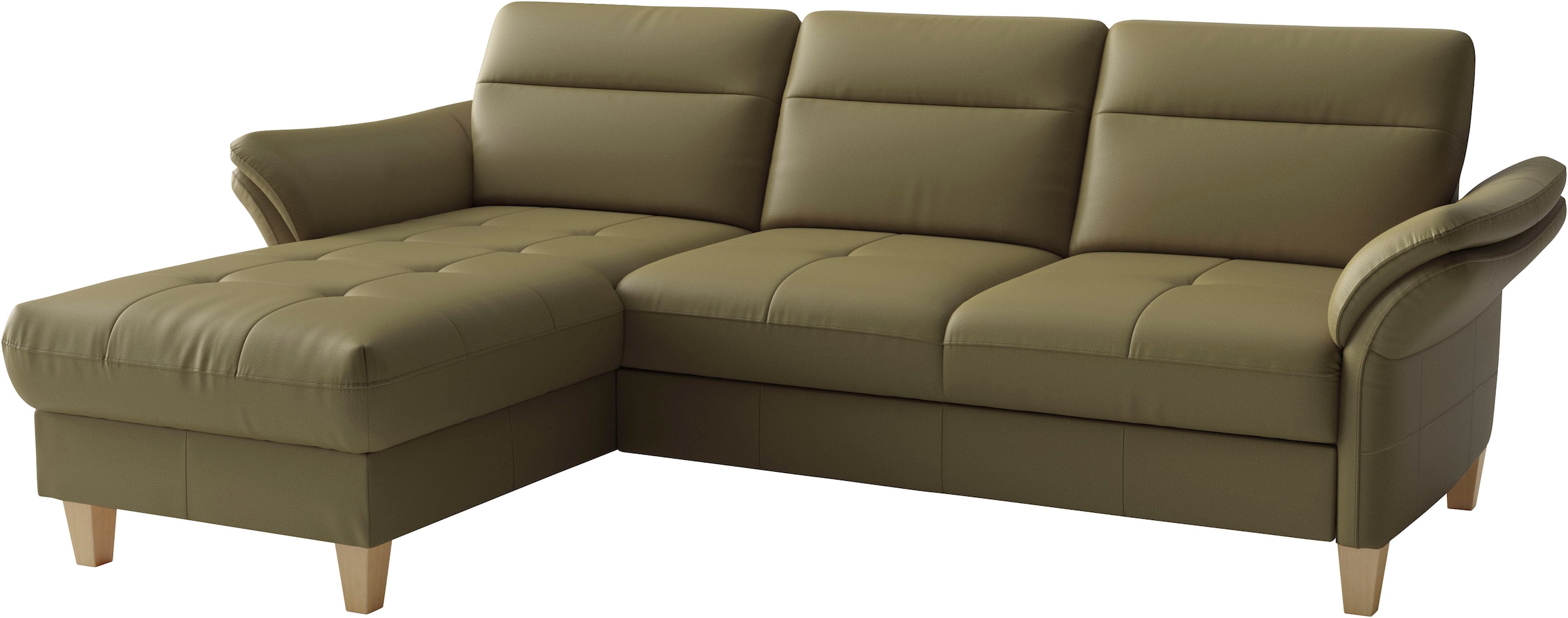 sit&more Ecksofa »Pamela L-Form, Leder, B: 218 und 230 cm« optional Armteilverstellung, Schlaffunktion & Bettkasten