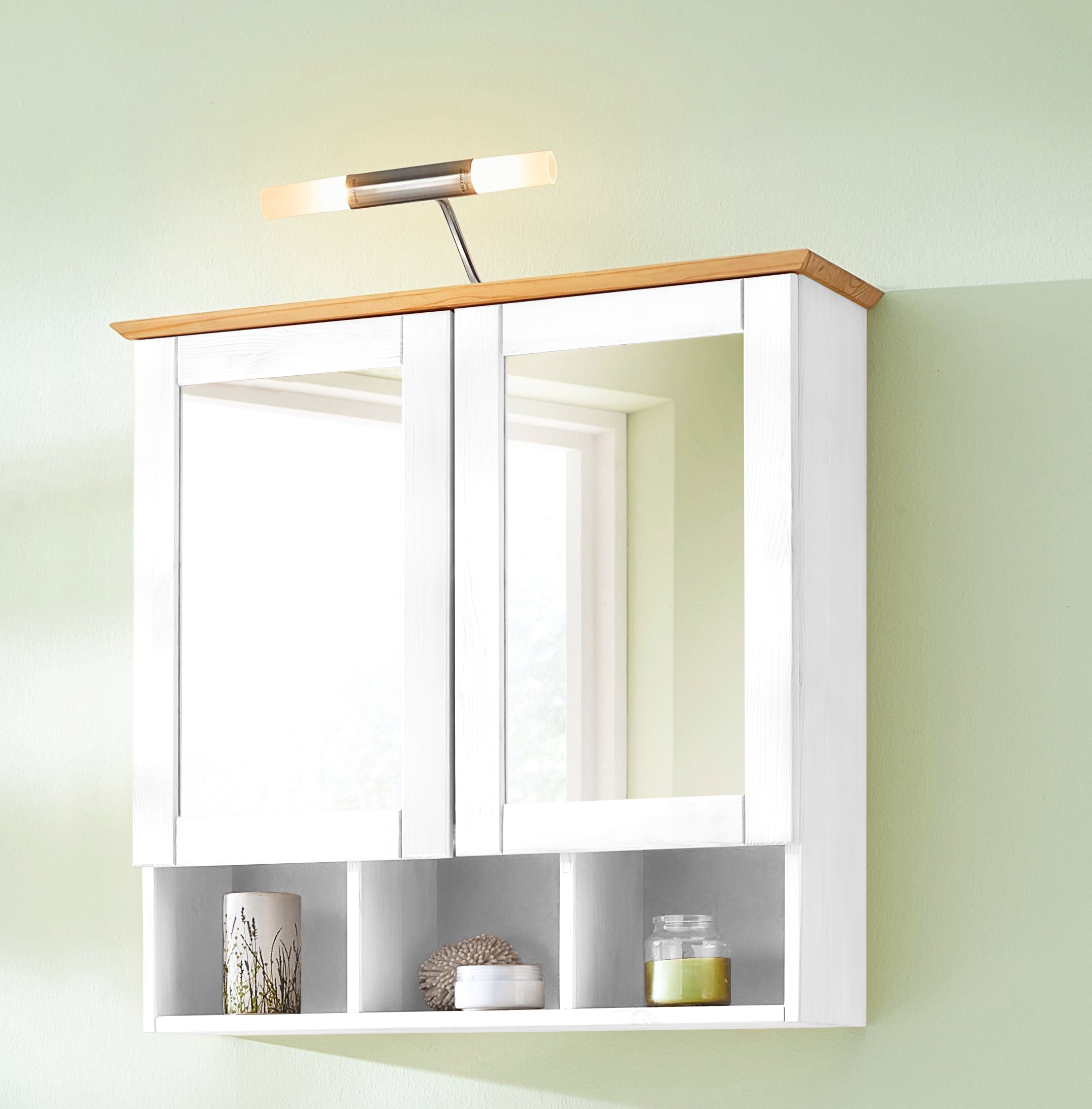 welltime Spiegelschrank »Landhaus Sylt«, Breite 62,5 cm, aus Massivholz