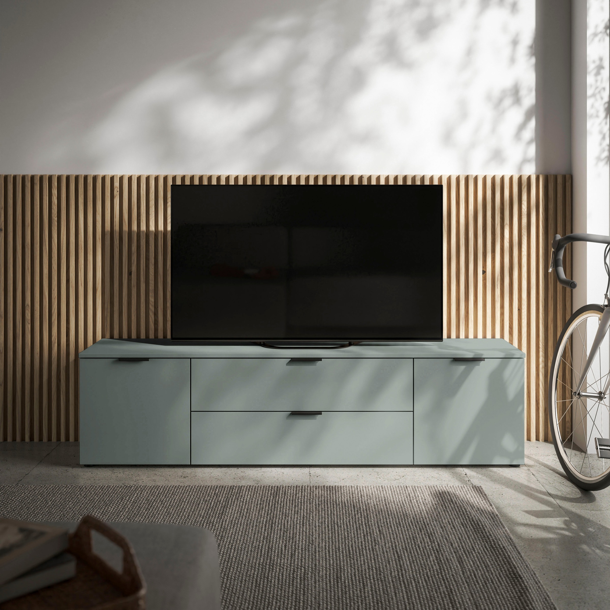 HBZ Lowboard »Linz TV-Unterschrank, BxHxT 180x47x40cm«, (1 St.), Breite 180cm,Lip-Griff, Melaminbeschichtung