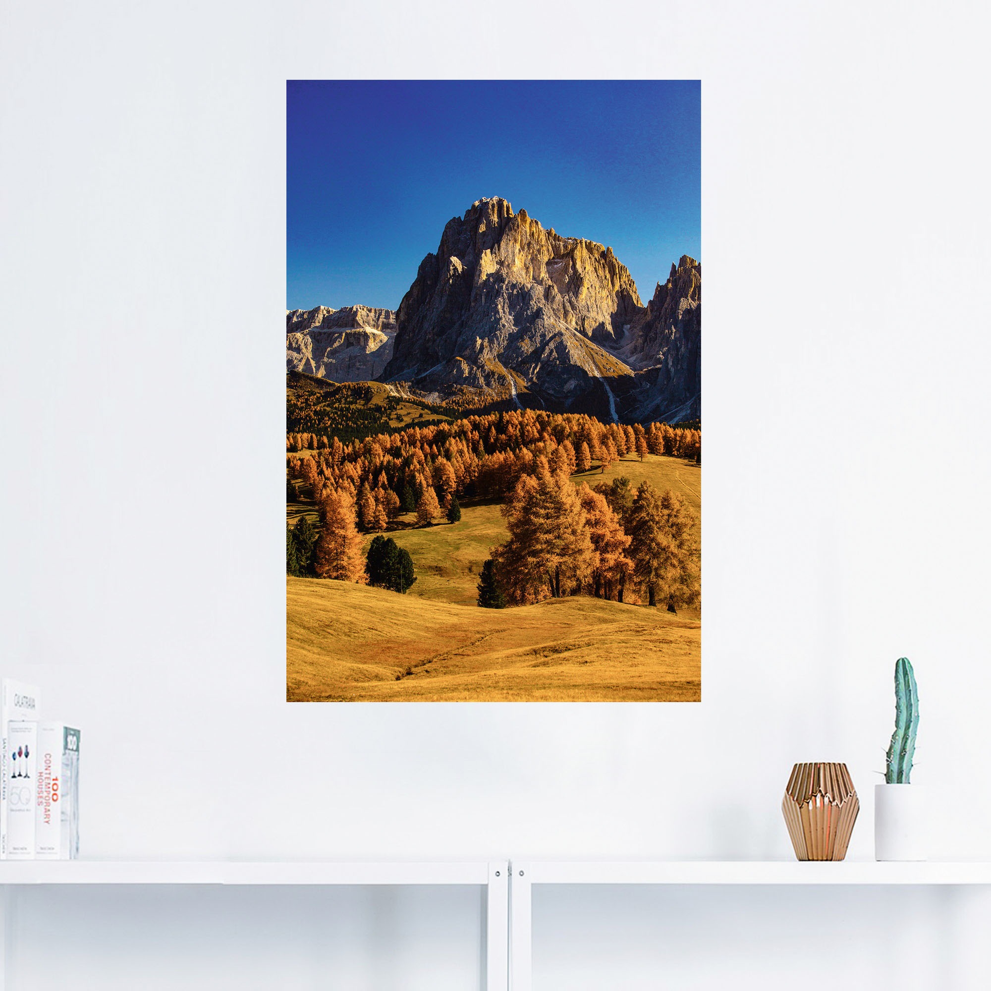 Artland Wandbild »Herbst auf der Seiser Alm«, Wiesen & Baumbilder, (1 St.), als Alubild, Leinwandbild, Wandaufkleber oder Poster in versch. Größen