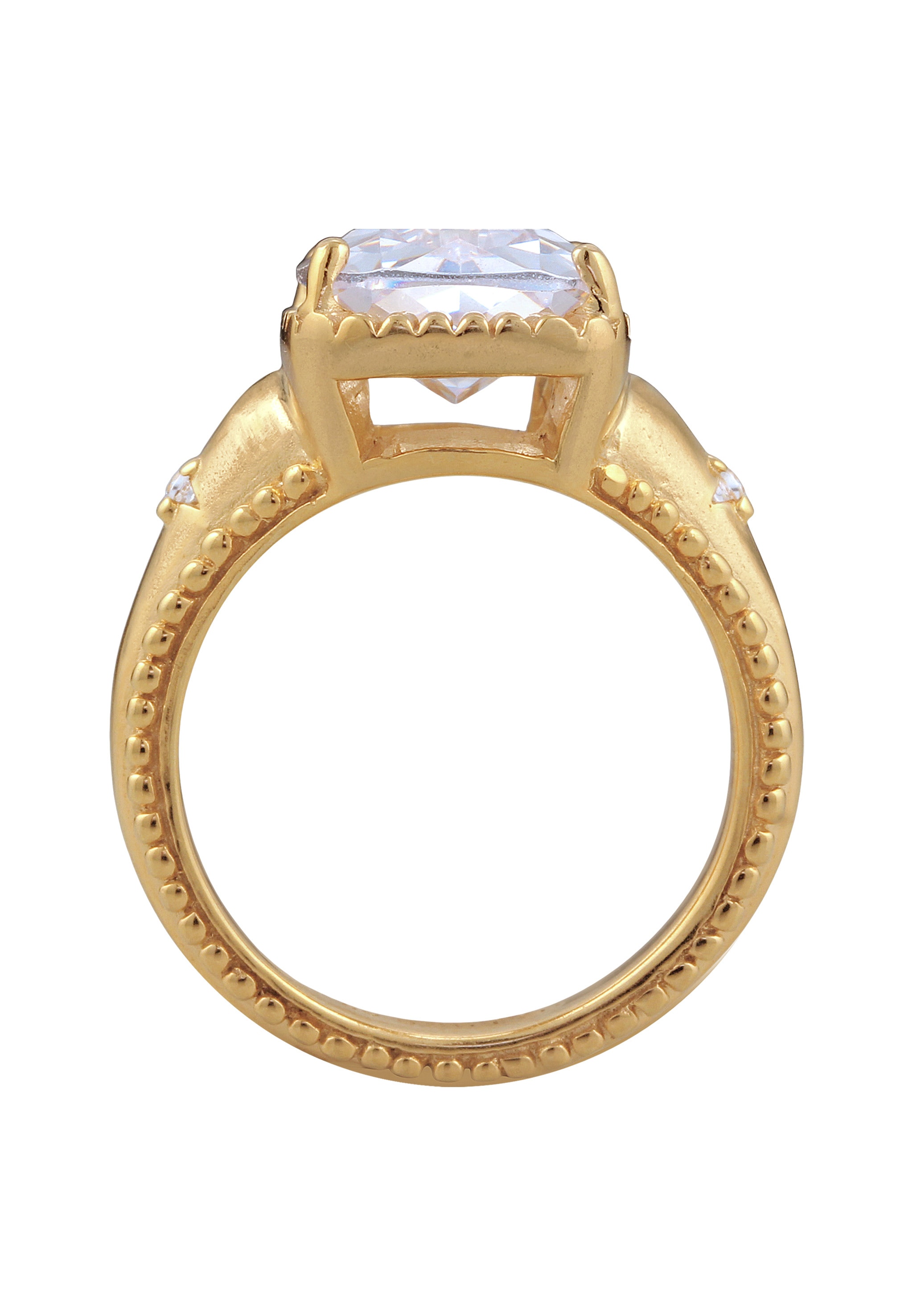 Elli Silberring »Ring Glamour Zirkonia Weiß 925 Sterling Silber vergoldet«