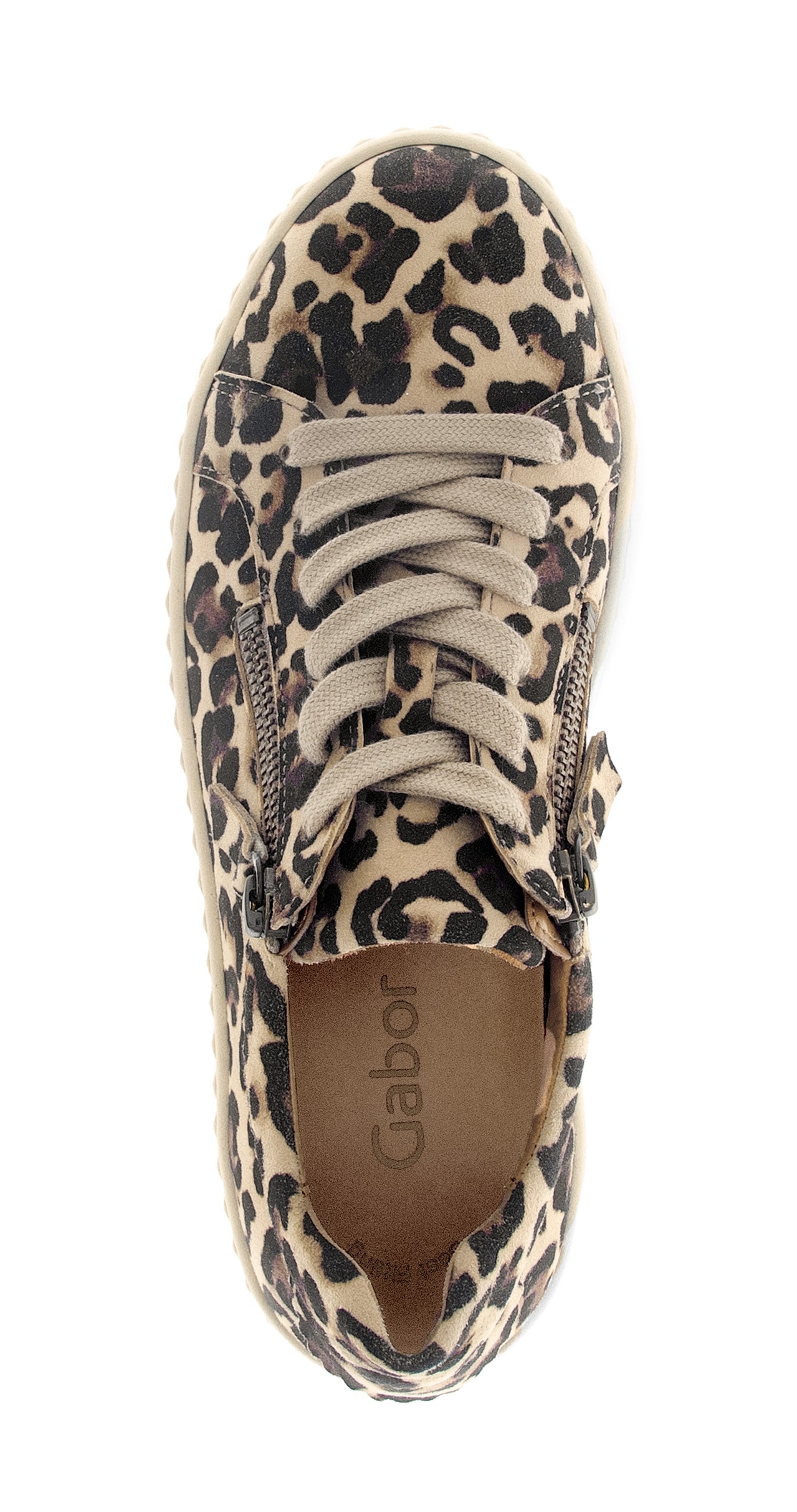 Gabor Plateausneaker  , Freizeitschuh, Halbschuh, Schnürschuh im trendigen Leo-Look