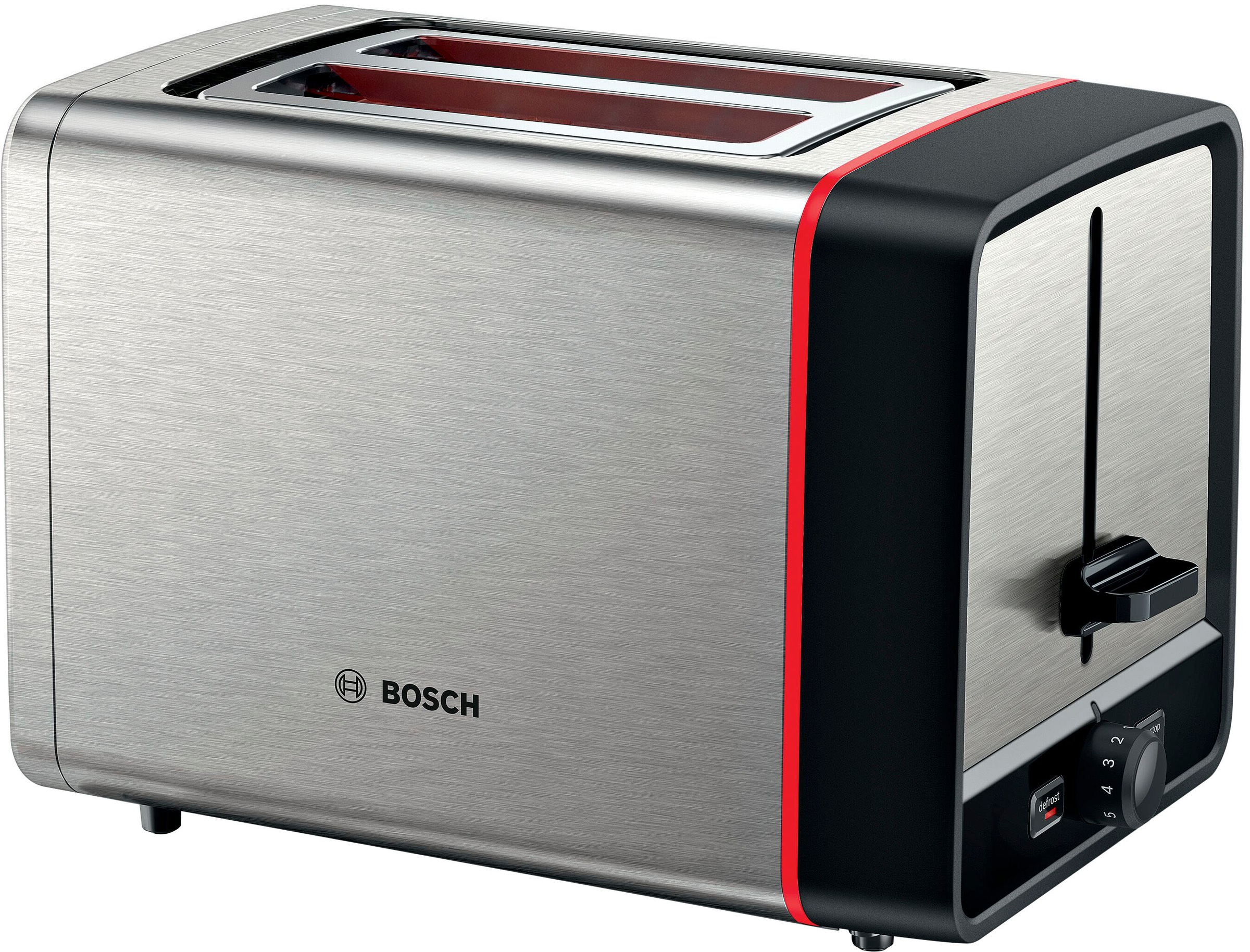 BOSCH Toaster »MyMoment 2 970 W, OTTO 2 Auftau-/Aufwärmfunktion, Scheiben, Brotzentrierung integr. bei Schlitze, Brötchenaufsatz, für TAT6M420«