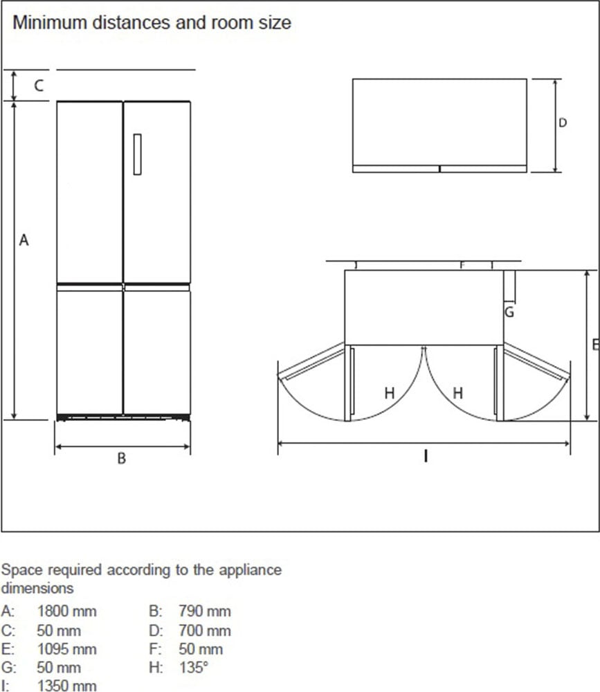 Hanseatic Multi Door »HCDC18080C«, HCDC18080CI, 180 cm hoch, 79 cm breit, NoFrost, Display, Türalarm