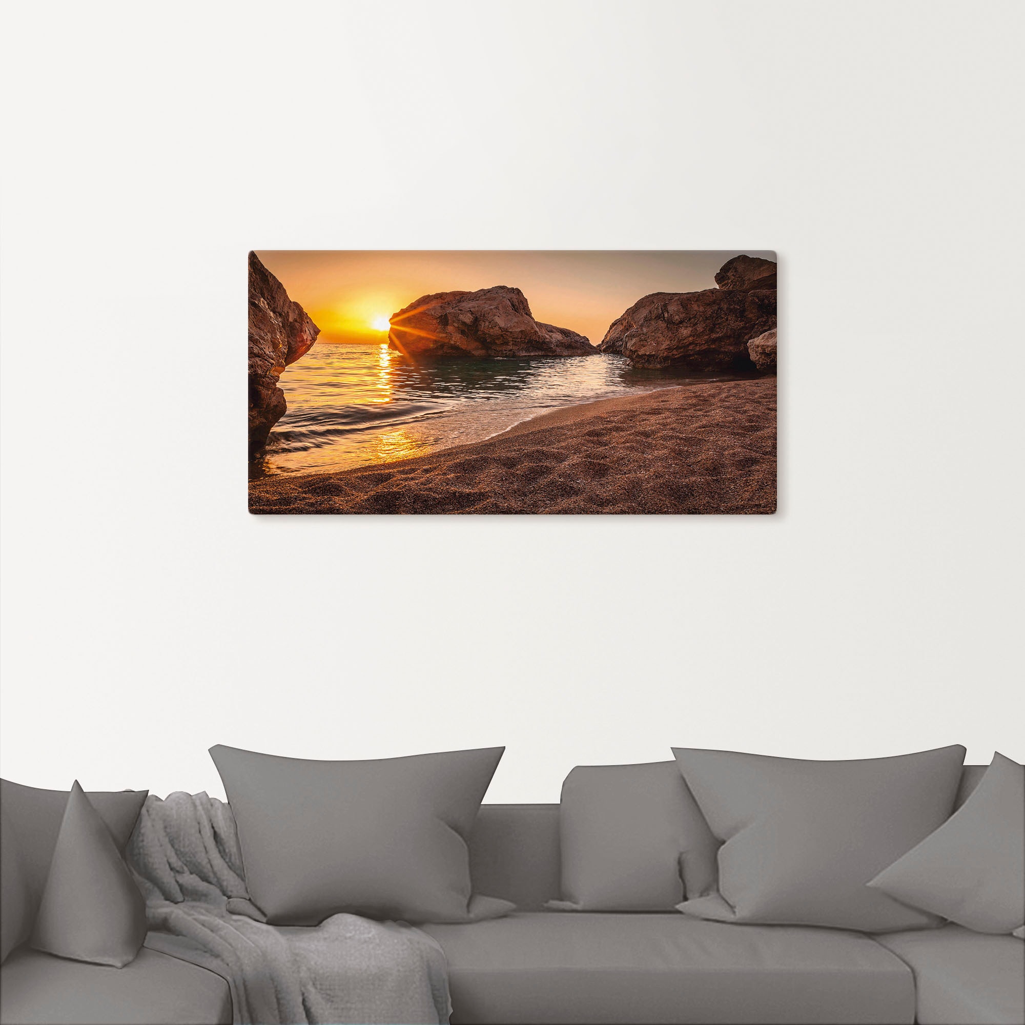 Artland Wandbild »Sonnenuntergang und Strand« Strand 1 Stk. tlg. als Alubild, Leinwandbild in verschied. Größen