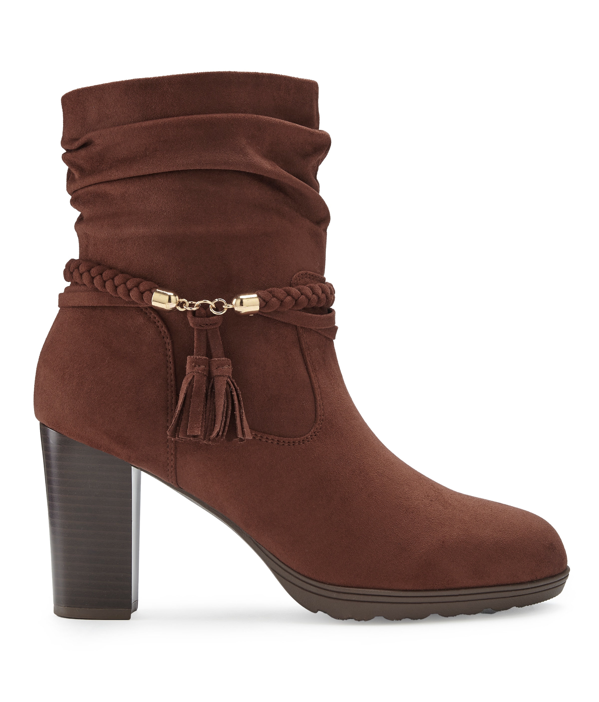 LASCANA Stiefelette »Stiefel, Boots,«  mit Blockabsatz  und Schmuckelement VEGAN