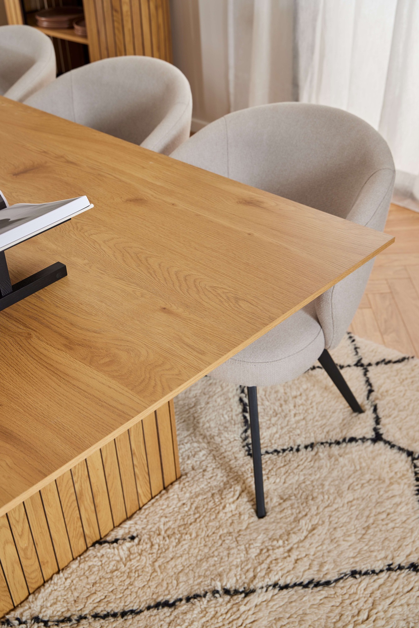 ACTONA GROUP Esstisch »Colima«, Esstisch, matt Wildeiche rau Melamin mit lamellenfront, 210x100x75 cm