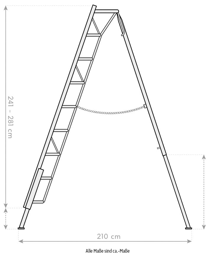 Niwaki Vielzweckleiter Gartenleiter, gleicht Unebenheiten im Gelände aus