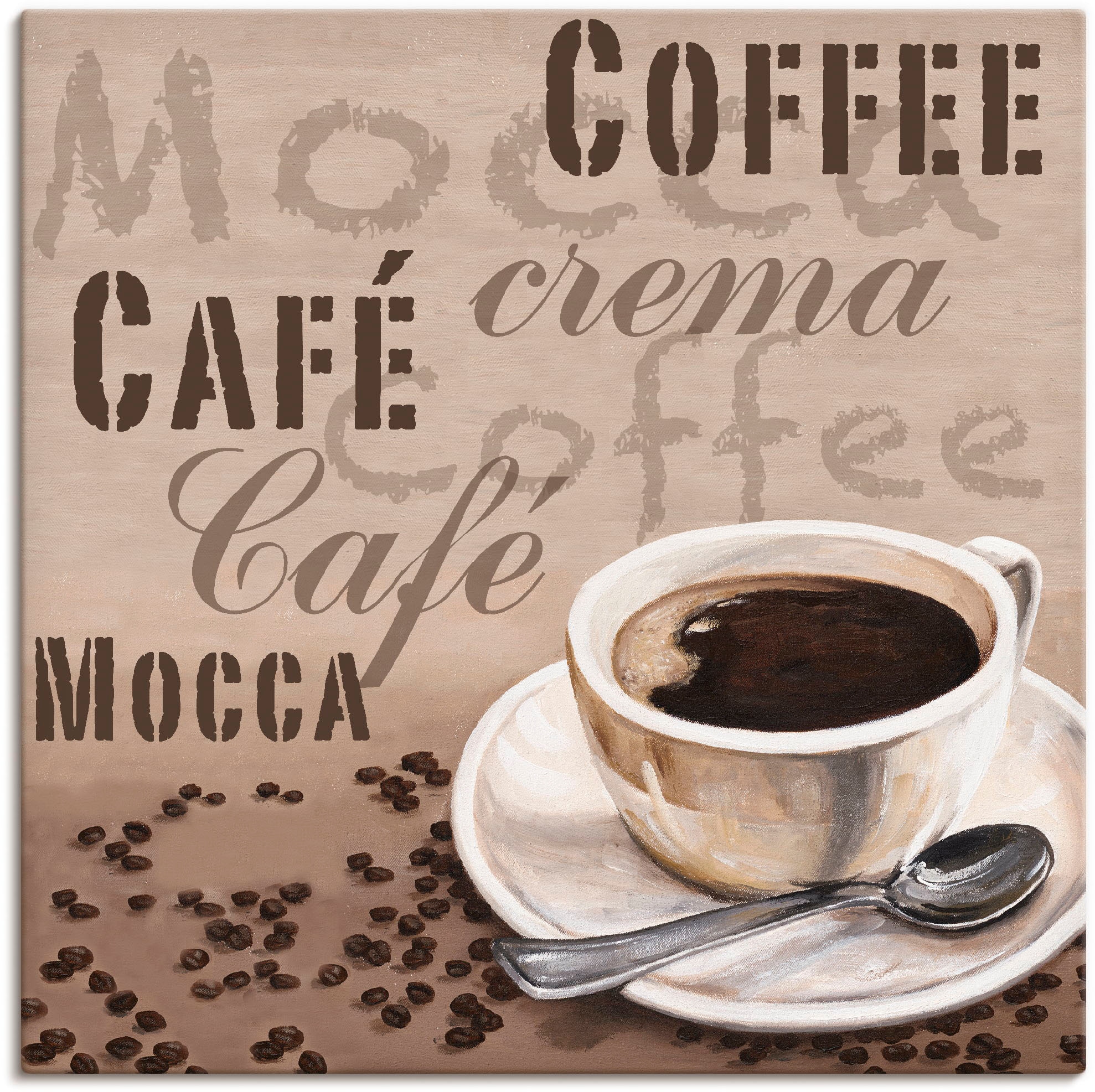 Artland Wandbild »Mocca - Kaffee«, Getränke, (1 St.), als Leinwandbild in verschied. Größen
