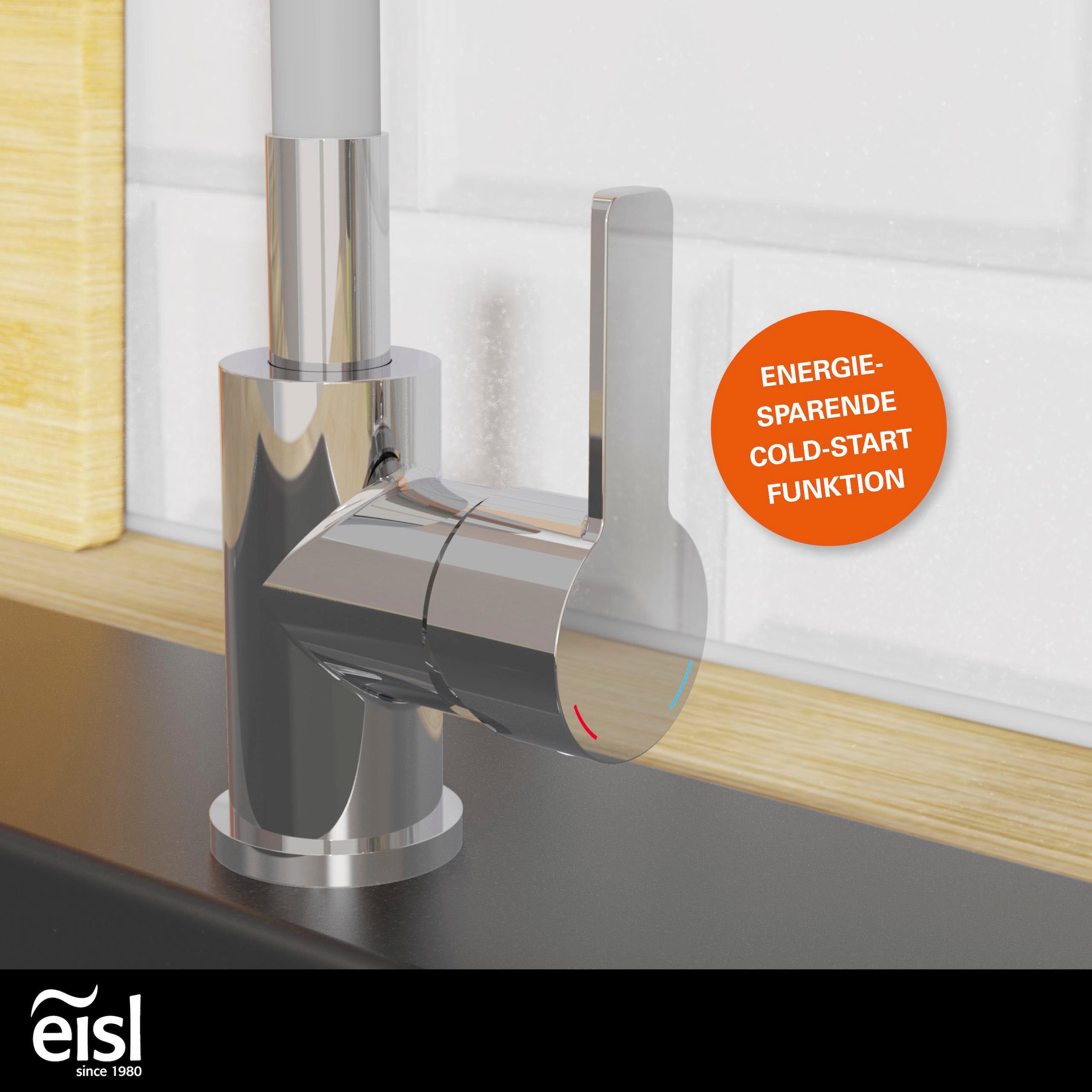 Eisl Spültischarmatur »Flexo« energiesparender Cold-Start, wassersparender Eco-Click,360° schwenkbar