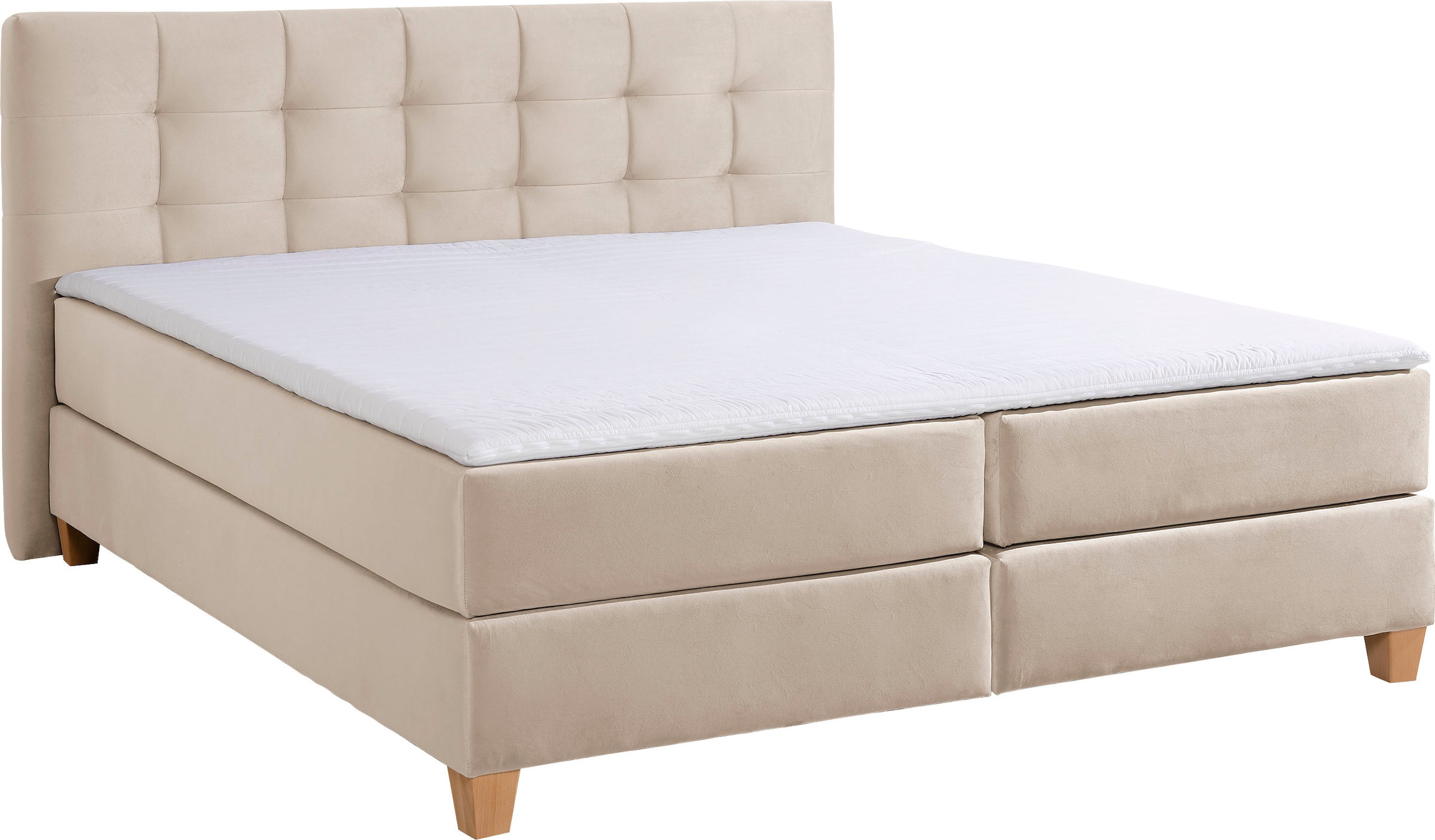 Home affaire Boxspringbett »Moulay«, inkl. Topper, in Überlänge 220 cm, 3 Härtegrade, auch in H4