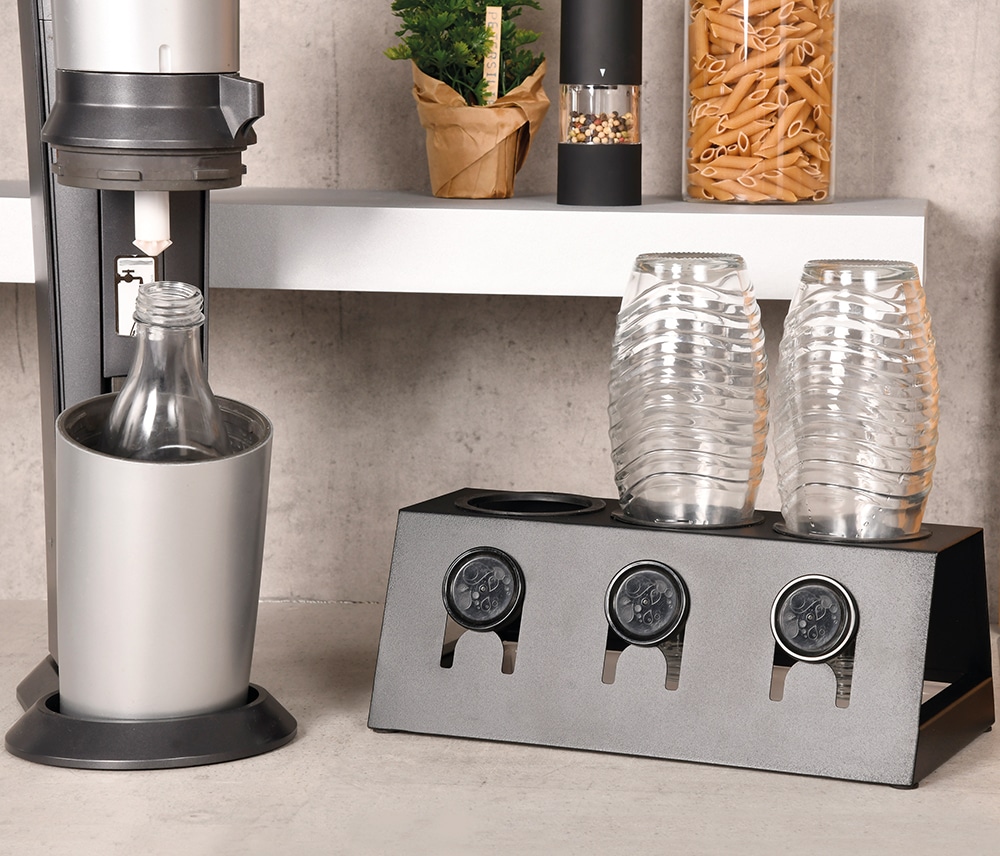 KESPER® Flaschenhalter »für 3 Flaschen, mit Abtropfschale« stilvoller Helfer für Küche und Haushalt