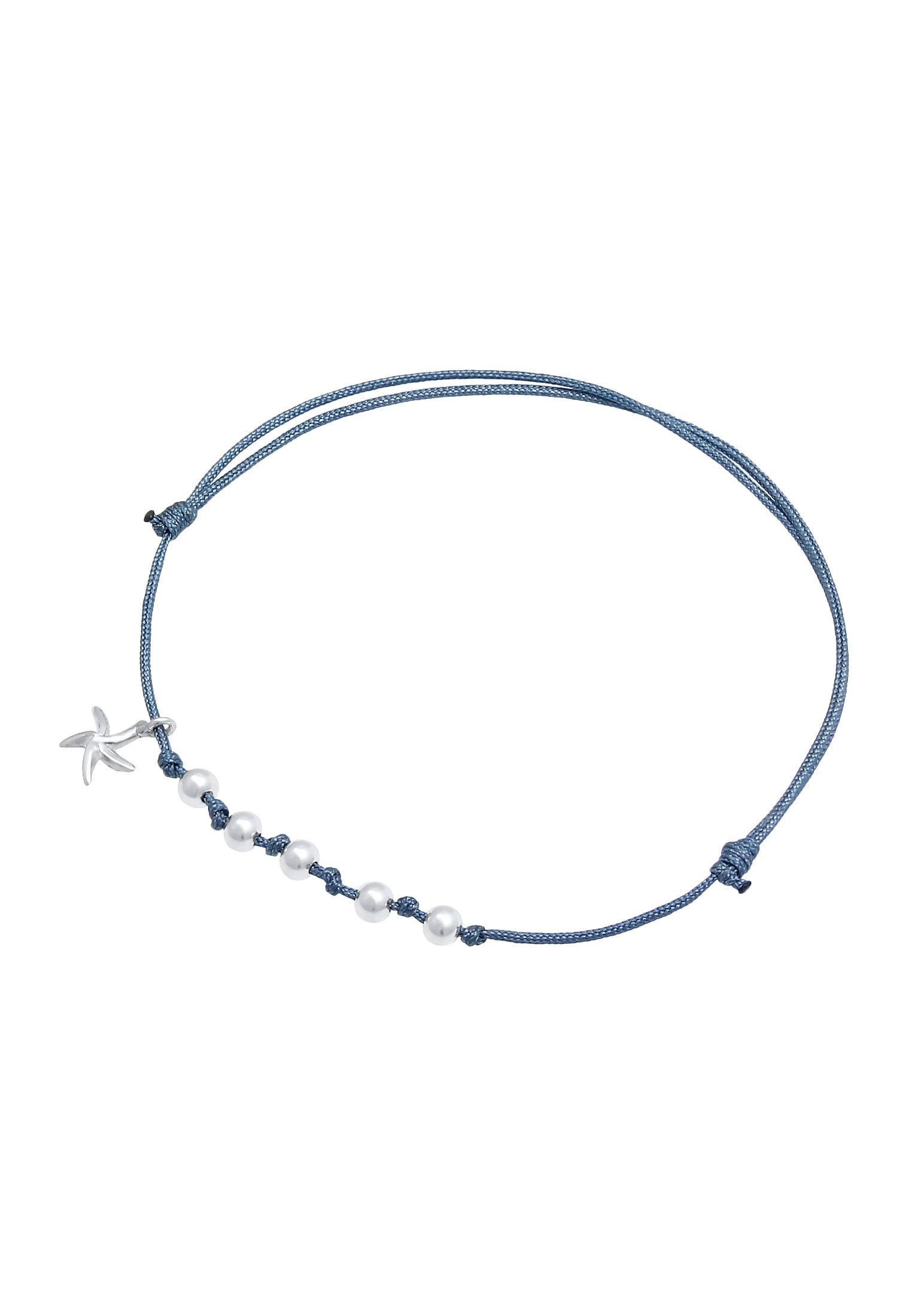 Elli Armkette »Armband Nylon Seestern Kugeln Bead 925 Silber«