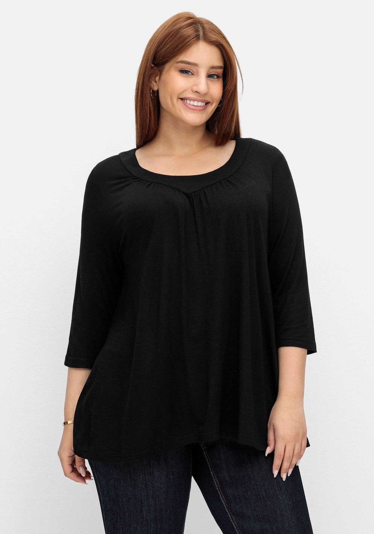 3/4-Arm-Shirt »3/4-Arm-Shirt in Petite Passform, in weiter A-Linie«, in Petite...