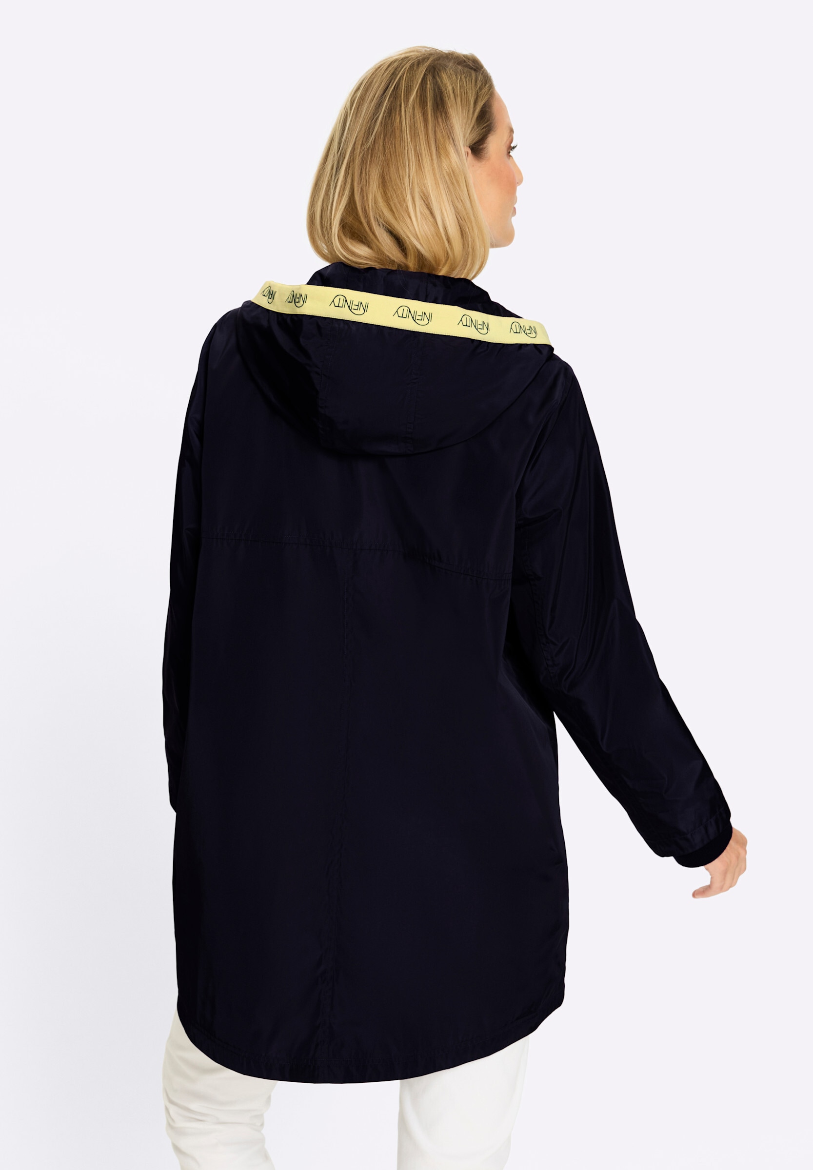 heine Langjacke »Outdoorjacke Longjacke mit Kontrasten« mit Kapuze