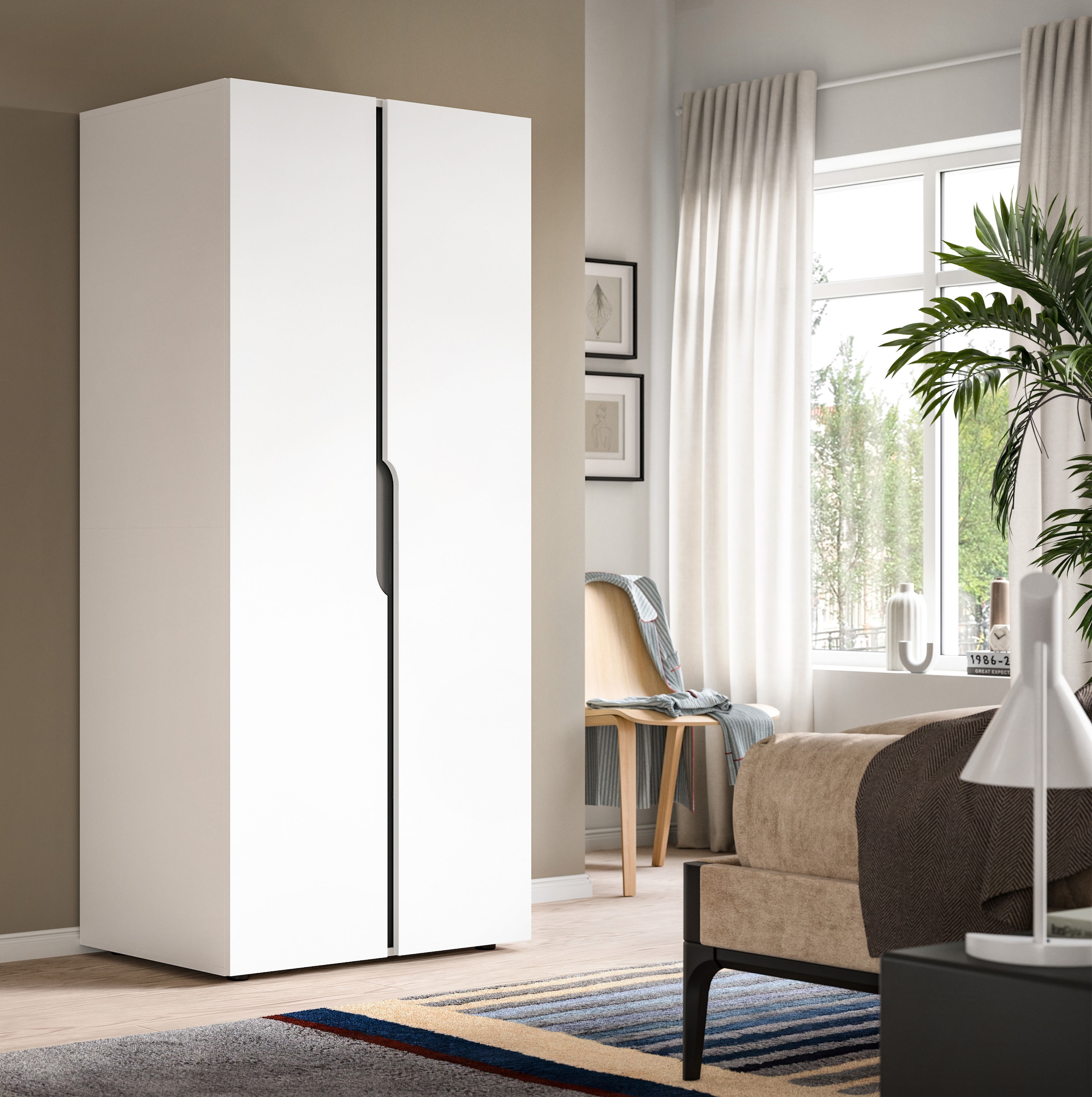 Home affaire Kleiderschrank »BJÖRNEBORG, TOPSELLER!, Schlafzimmerschrank, Garderobe, Schrank« inklusive Wechselblende in anthrazit und Artisan Eiche Nachbildung,  Breite 80cm, Kleiderstange, 2 Böden