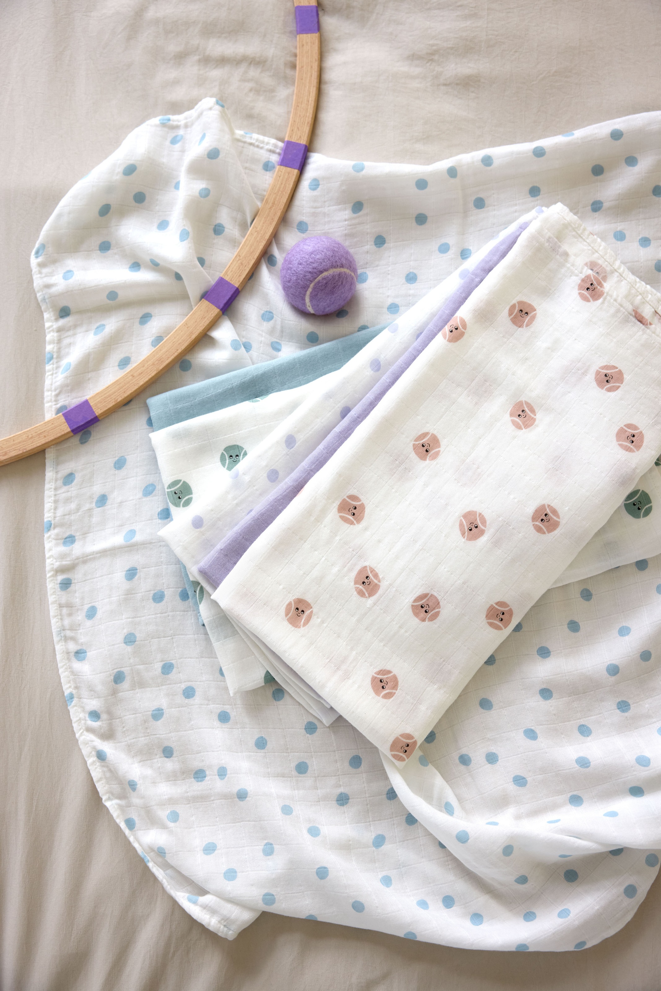 LÄSSIG Stoffwindeln »Tiny Team, Mulltuch-Set, blue« Set, 3 Stk. tlg.