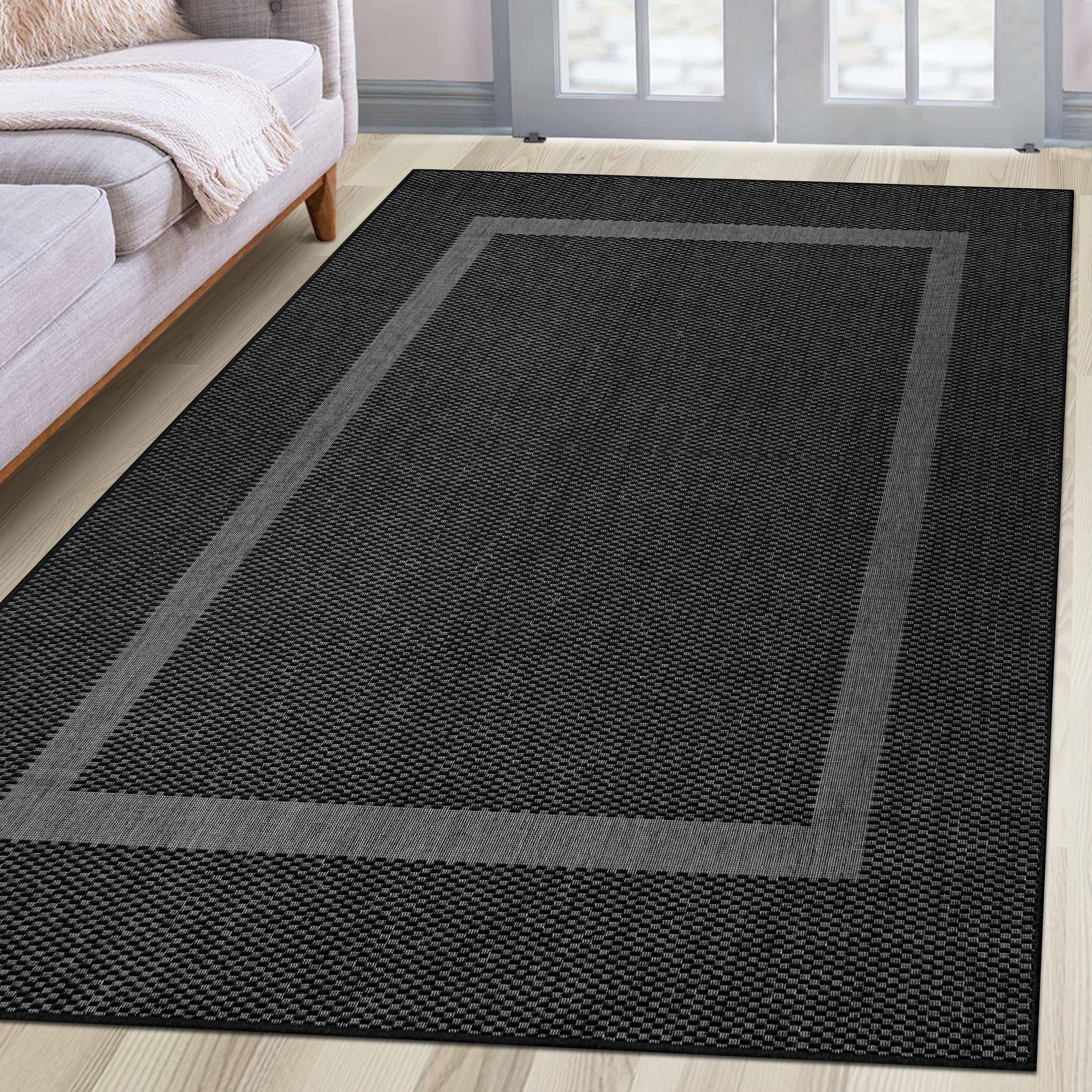 my home Teppich »Venedig Bordüre auch als Läufer erhältlich«, rechteckig, 3 mm Höhe, In- und Outdoor geeignet, Sisal-Optik, Wetterfest & UV-beständig