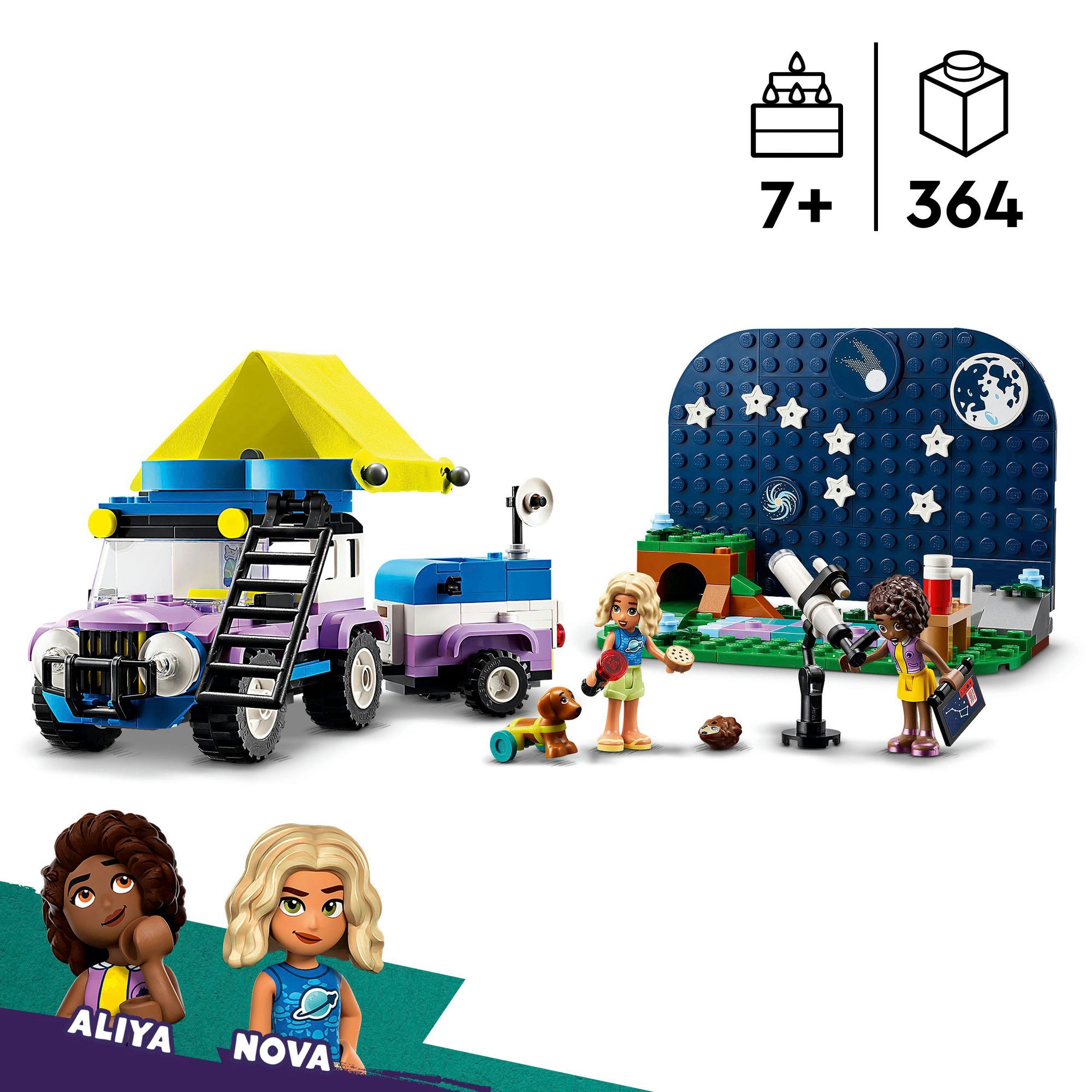 LEGO® Konstruktionsspielsteine »Sterngucker-Campingfahrzeug (42603), LEGO Friends«, (364 St.), Made in Europe