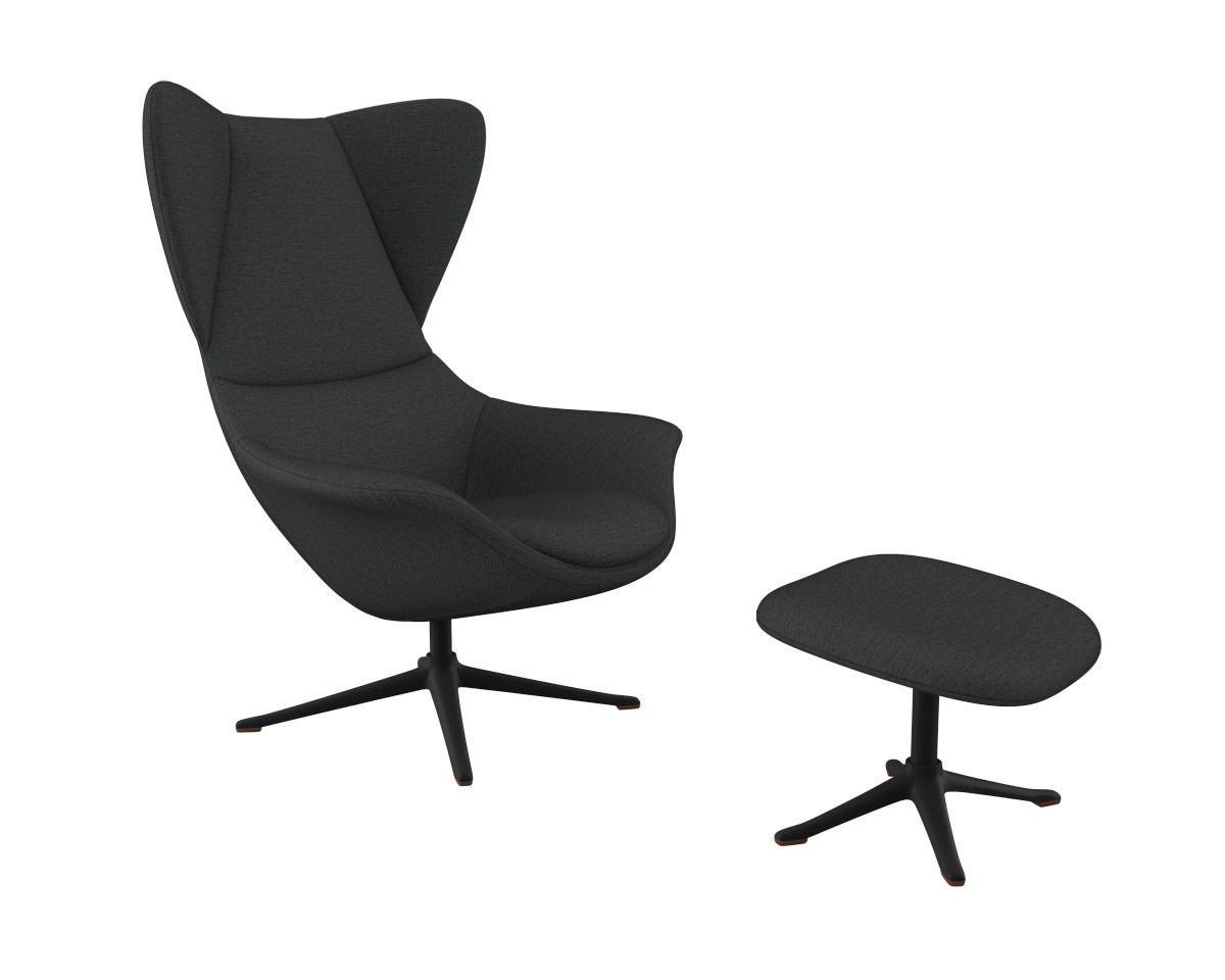 FLEXLUX Ohrensessel »Stilo Relaxsessel, TV-Sessel«, Solitär, Stil-Ikone, drehbar, Fuß schwarz