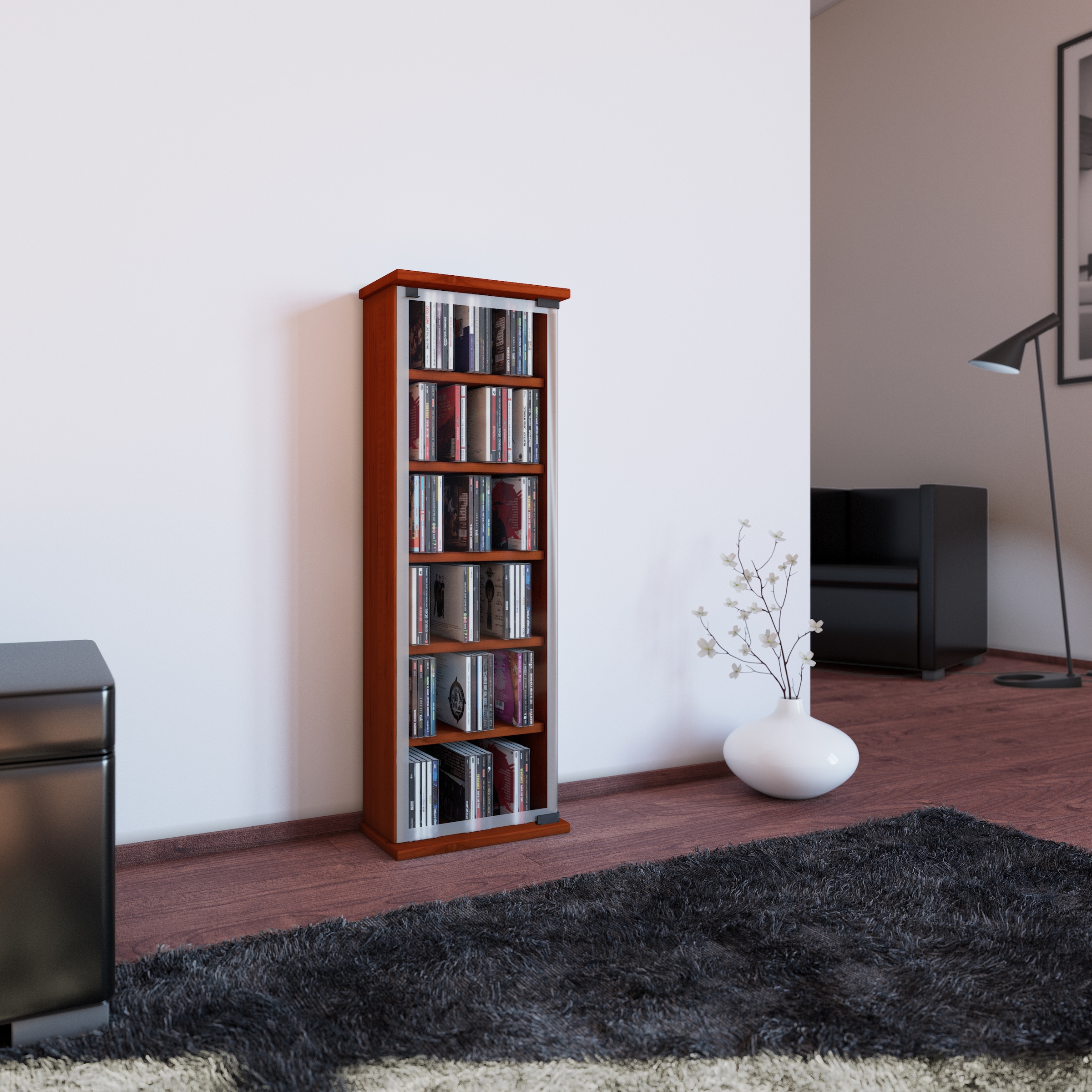 VCM Media-Regal »Holz CD DVD Stand Regal Schrank Classic Glastür«