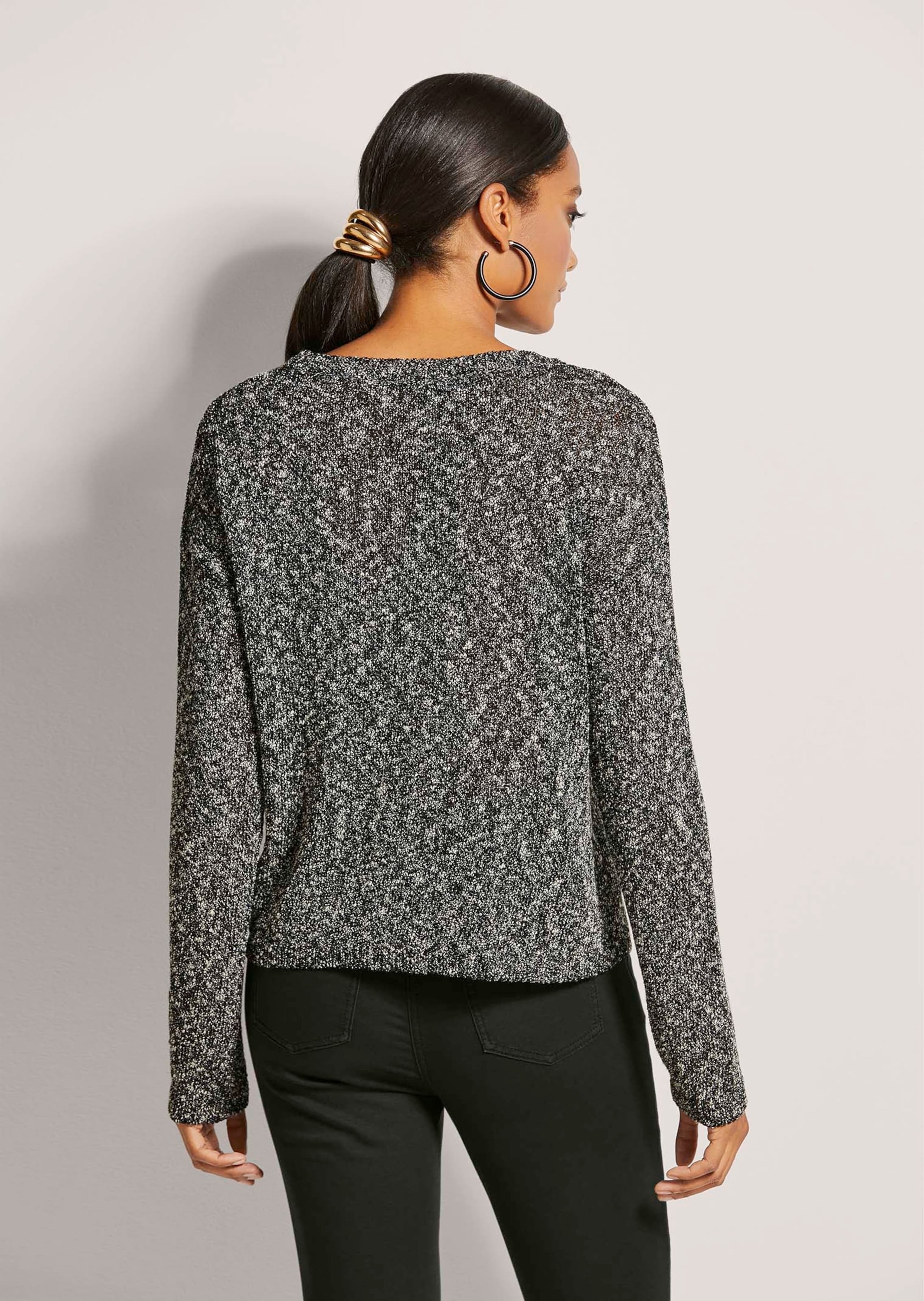 MADELEINE Longpullover »Pullover Pullover mit Metallic-Effekt«