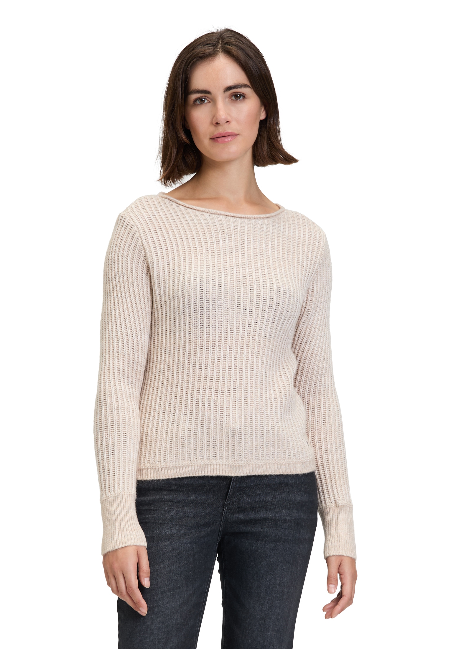 Betty&Co Rundhalspullover »Grobstrick-Pullover mit Lurexfaden«