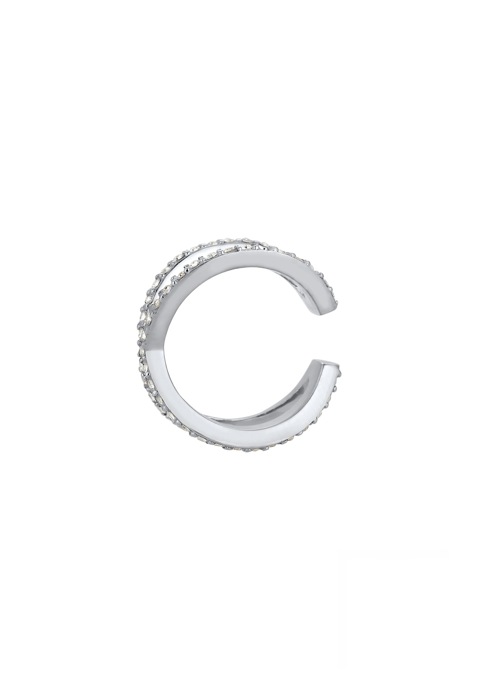 Elli Ohrklemme »Ohrringe Single Earcuff Kreuz Kristalle 925 Silber«