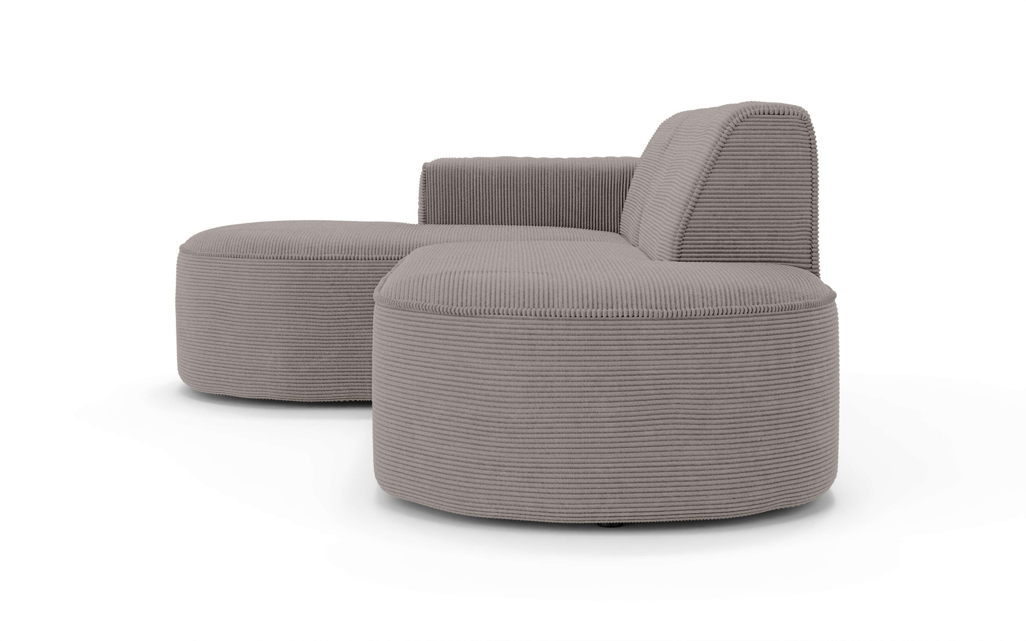 OTTO home Ecksofa »ADELLA XL Design-Sofa mit Recamiere rechts/links, 263/159/76 cm«, L-Form XL mit Wellenunterfederung, runde Form, auch in Cord