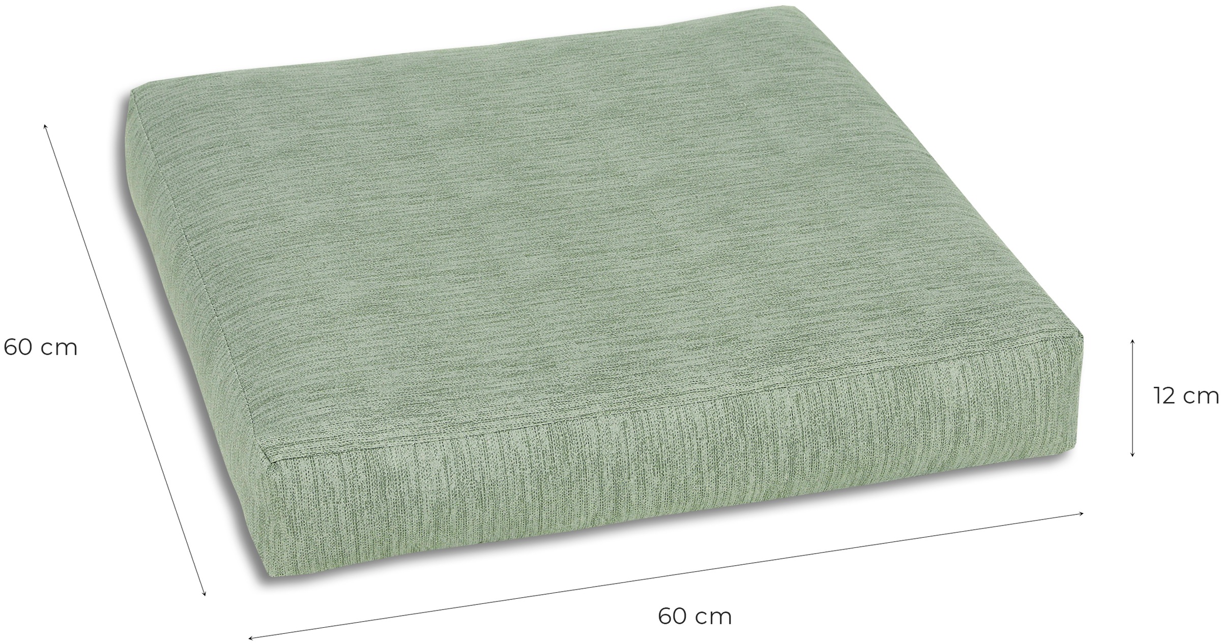 GO-DE Sitzauflage Maße ca.: 60 cm x 60 cm x 12 cm
