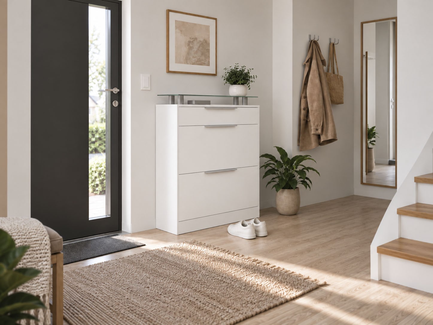 borchardt Möbel Schuhschrank »Oliva« Breite 89 cm, stehend, mit 2 Doppeltrommeln und 1 Schubkasten
