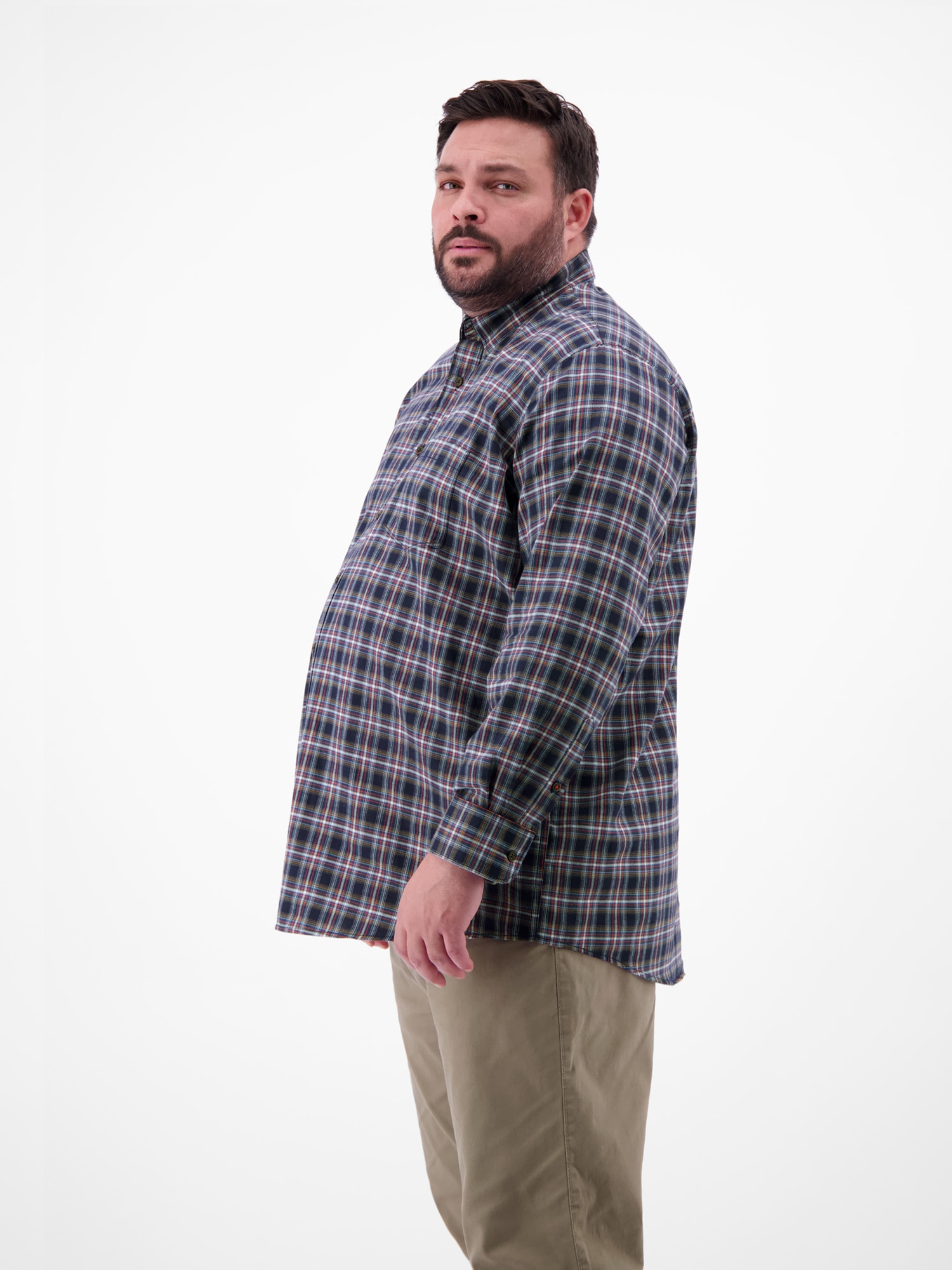 LERROS Langarmhemd »Kariertes Flanellhemd in Übergrössen«