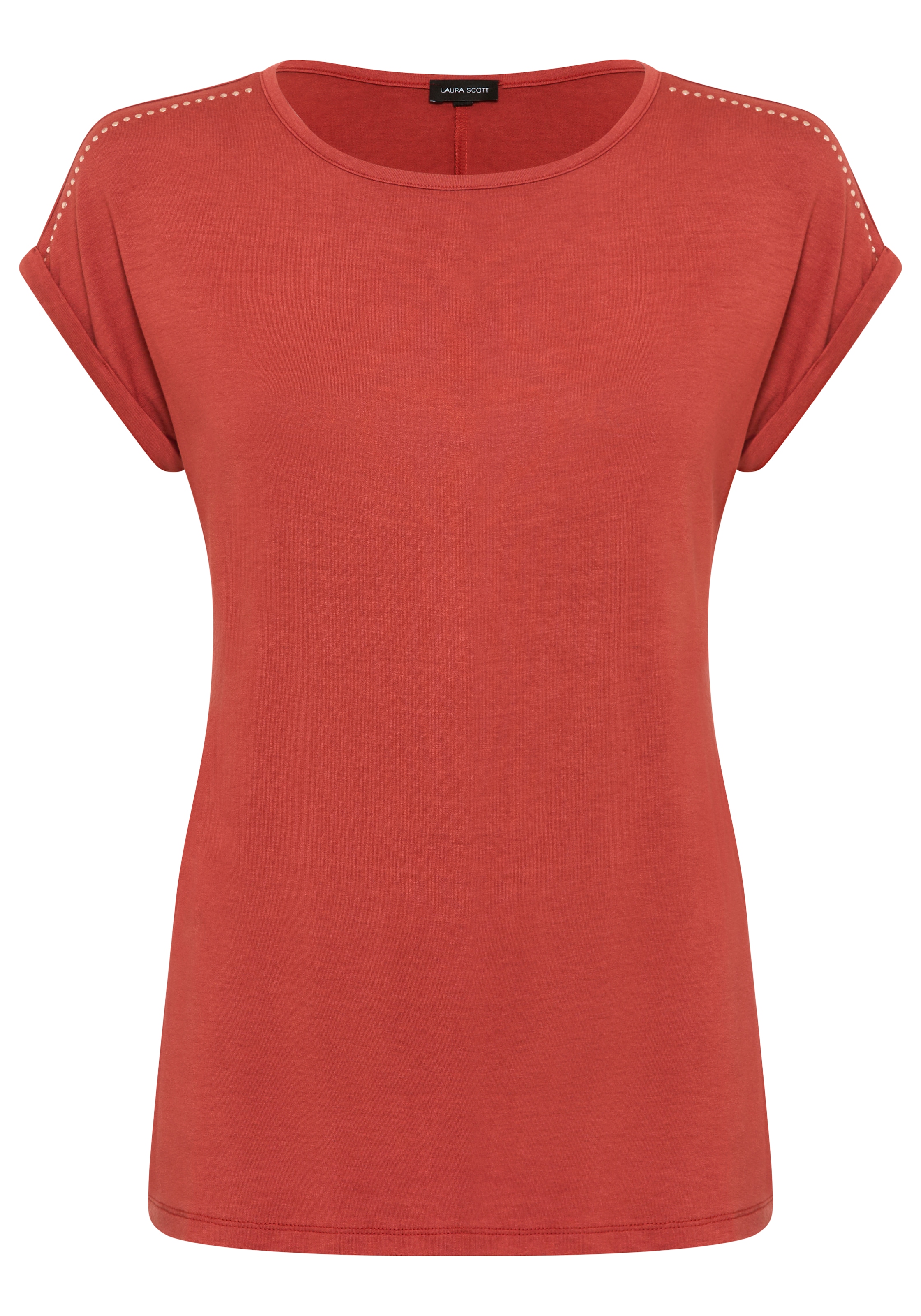Laura Scott T-Shirt mit dezenten Glitzerdetails an der Schulter, lockere Passform