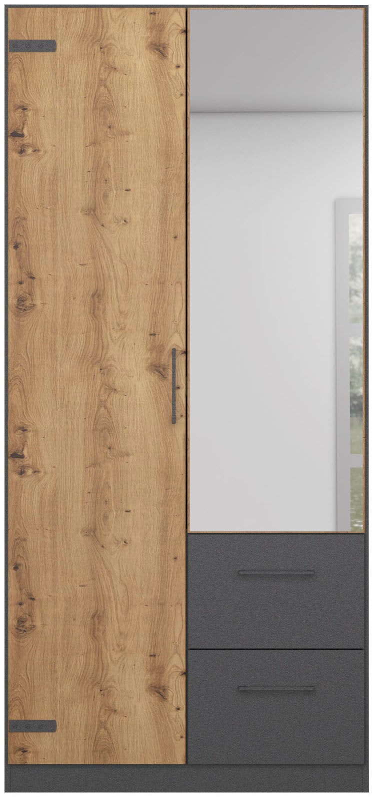 rauch Drehtürenschrank »Holmes« im Industrial Style, mit Schubkästen, mit oder ohne Spiegel