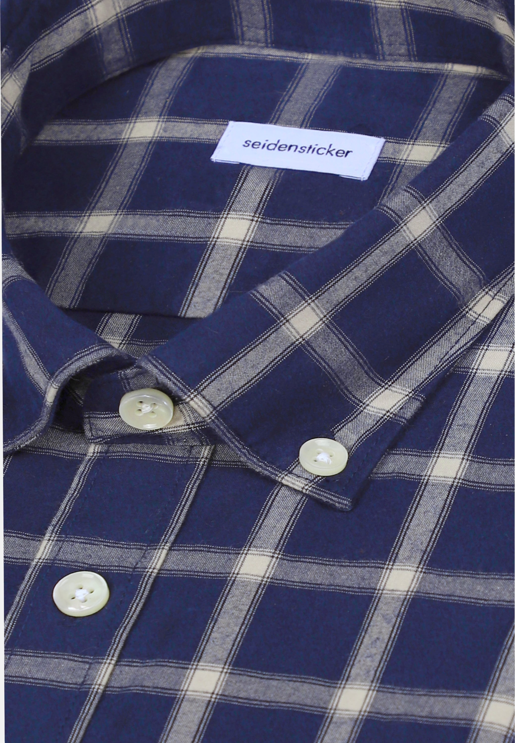 seidensticker Businesshemd Regular 1/1 Button-Down-Kragen Karo