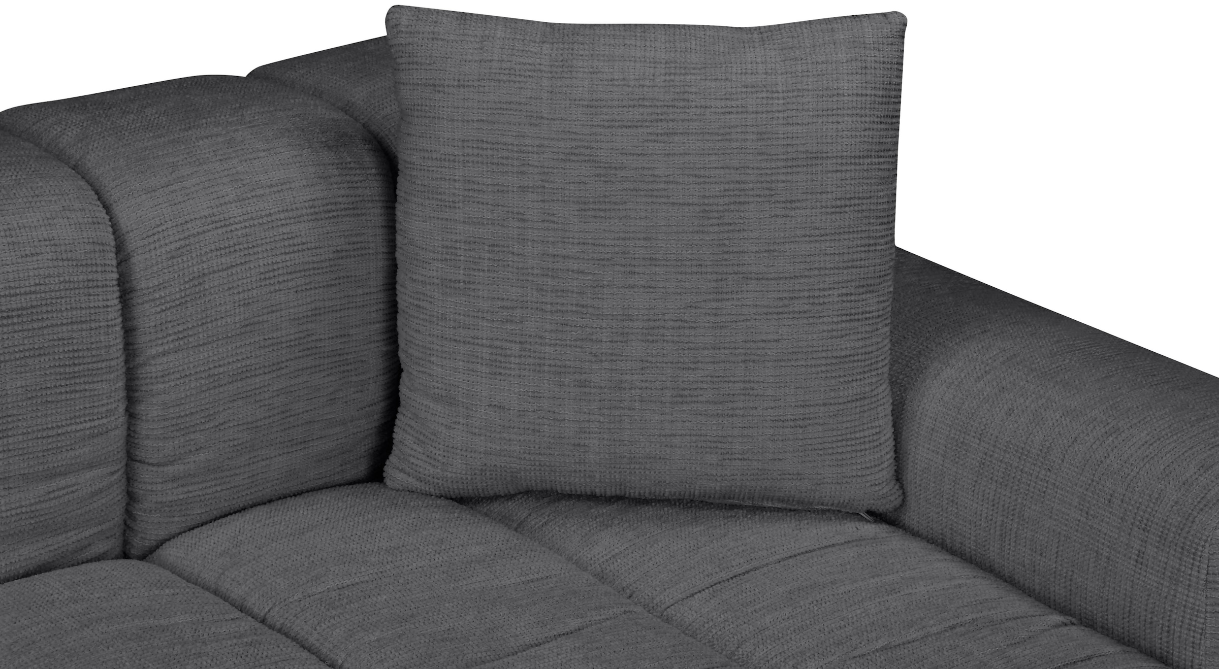 OTTO home Ecksofa »LAURRENT Feinstruktur L-Form, 246 cm« Schlaffunktion (123/191cm), Bettkasten, Taschenfederkern und Topper