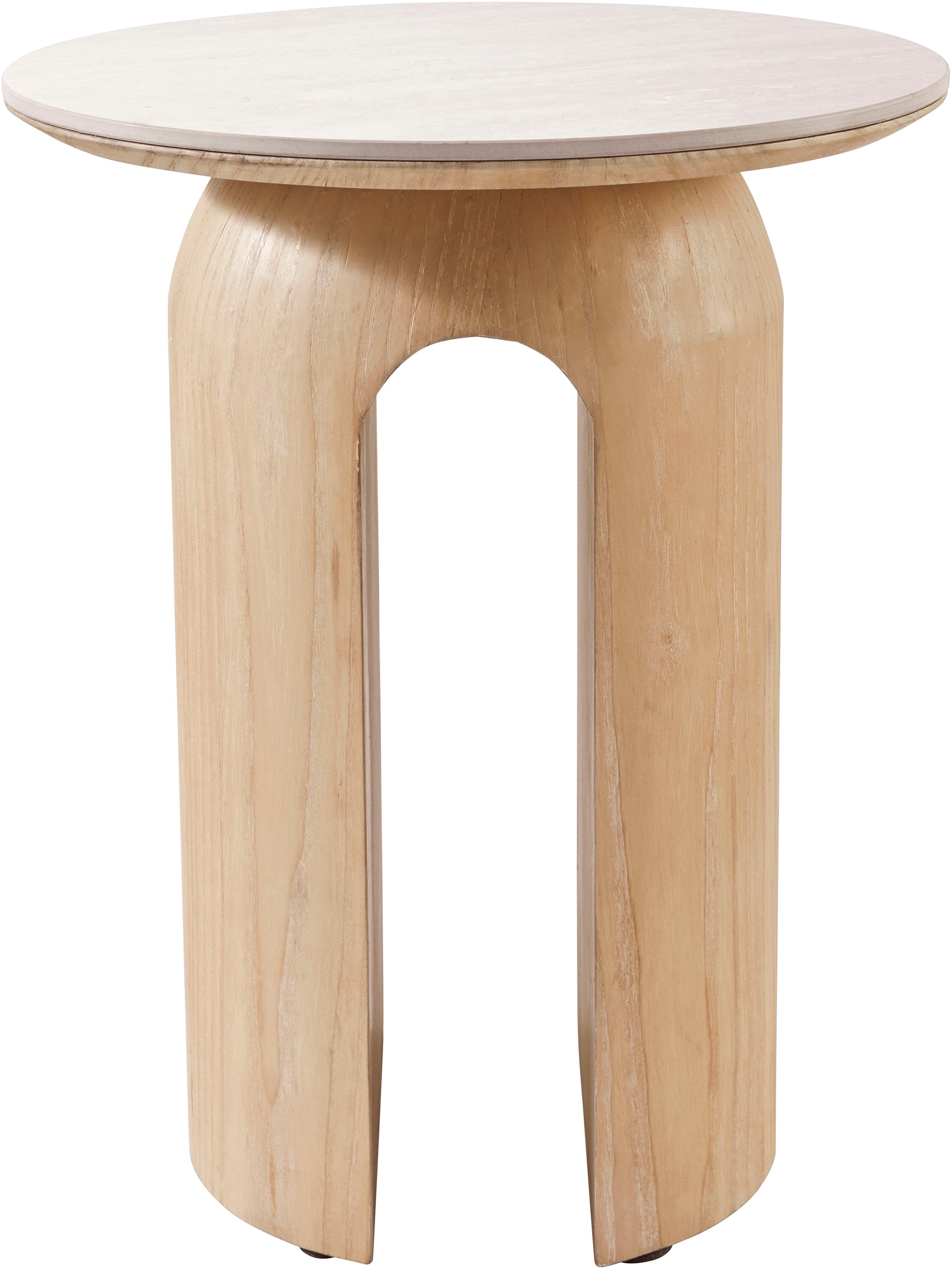 homsy by Ana Johnson Beistelltisch »Laysy« Holzdesign aus Esche, U-Form, Keramik Tischplatte, Breite 45 cm