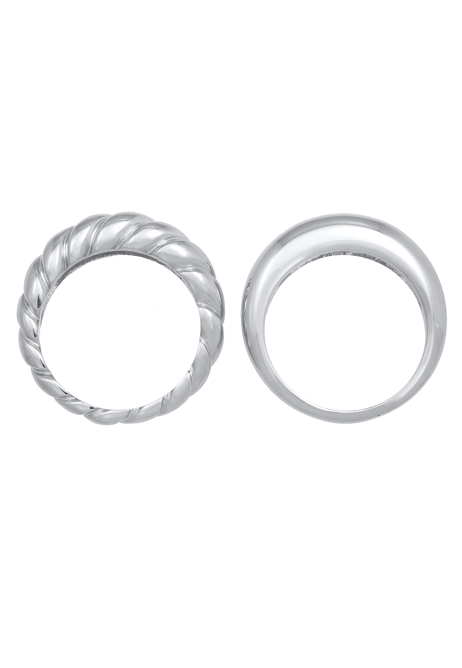 Elli Premium Ring-Set »Ring Gedreht Bandring Classic (2 tlg) Set 925 Silber«
