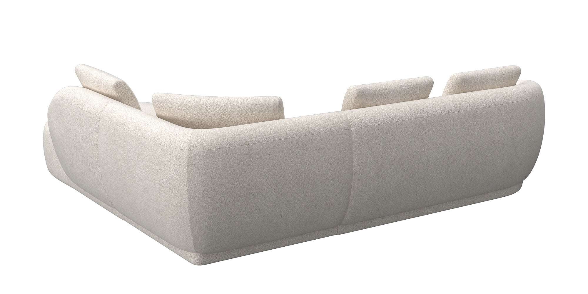 FLEXLUX Ecksofa »Torino, rund, L-Form, Sofa-Ecke mit Ottomane«, Modernes, organisches Sofa-Design, Kaltschaum, Wellenunterfederung