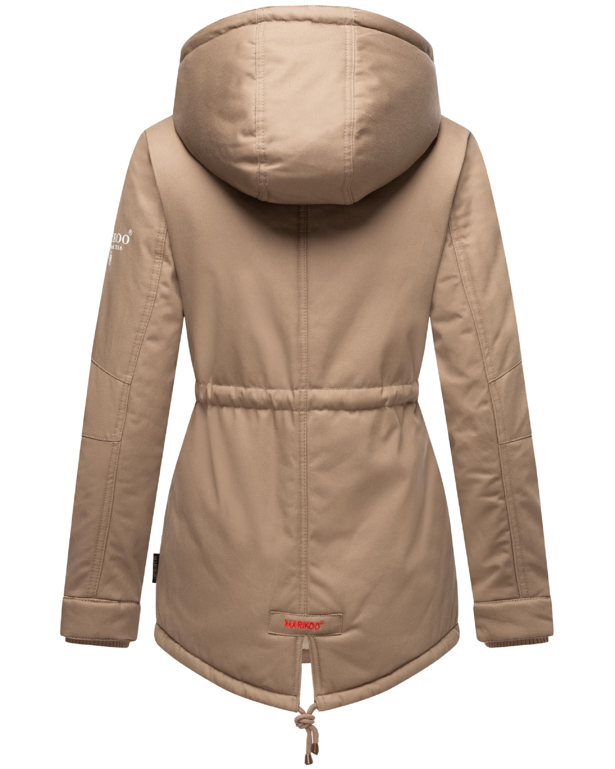 Marikoo Winterjacke »Winterjacke Manolya«, mit Kapuze, stylischer Kurzmantel mit weichem Teddyfell-Futter