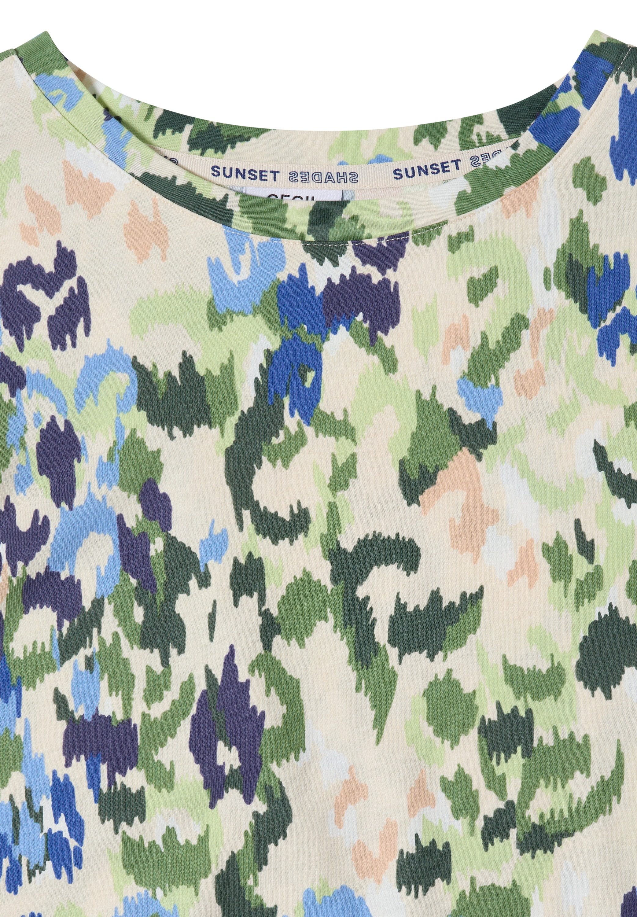 Cecil Kurzarmshirt Sommershirt mit Boat Neck und Print