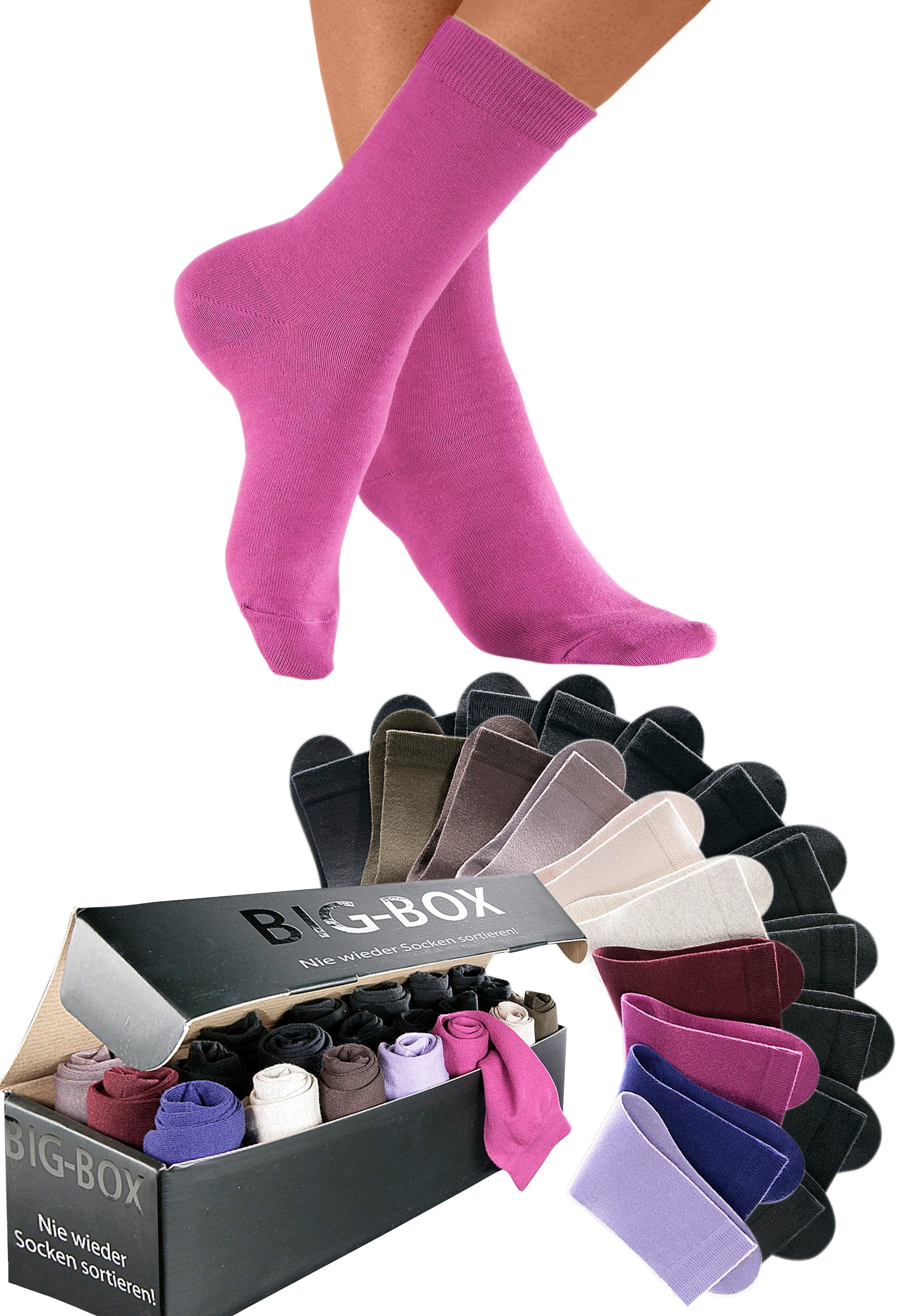 Go in Basicsocken, (Box, 20 Paar), in der großen Big-Box