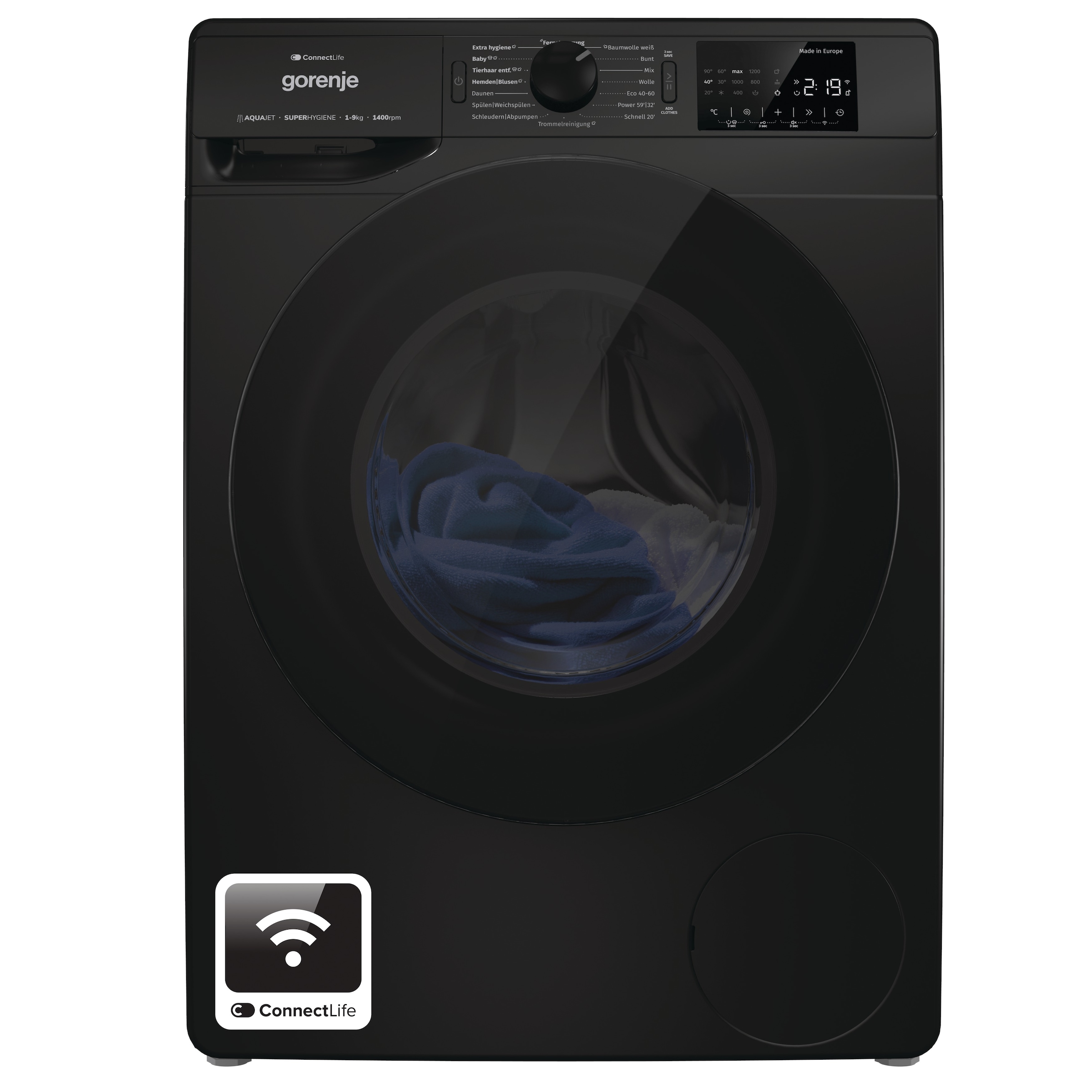 GORENJE Waschmaschine »WPNEI94A1DTSB«, 9 kg, 1400 U/min, Energieklasse A-10%