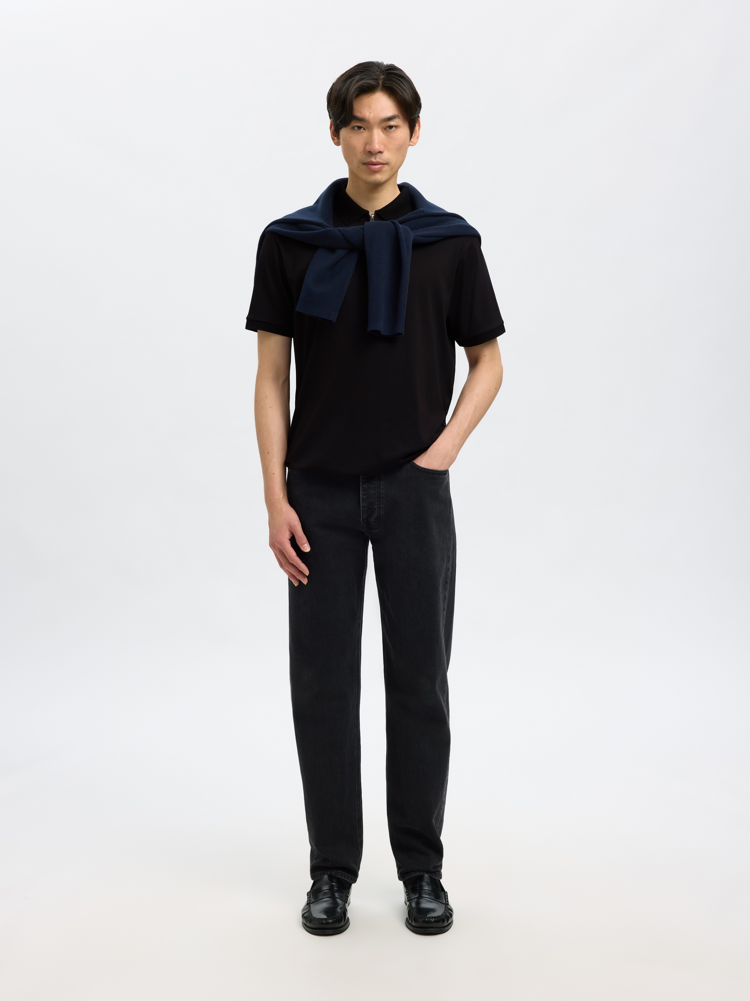 SELECTED Poloshirt »SLHFAVE ZIP SS POLO NOOS« Baumwollmischung, regular fit