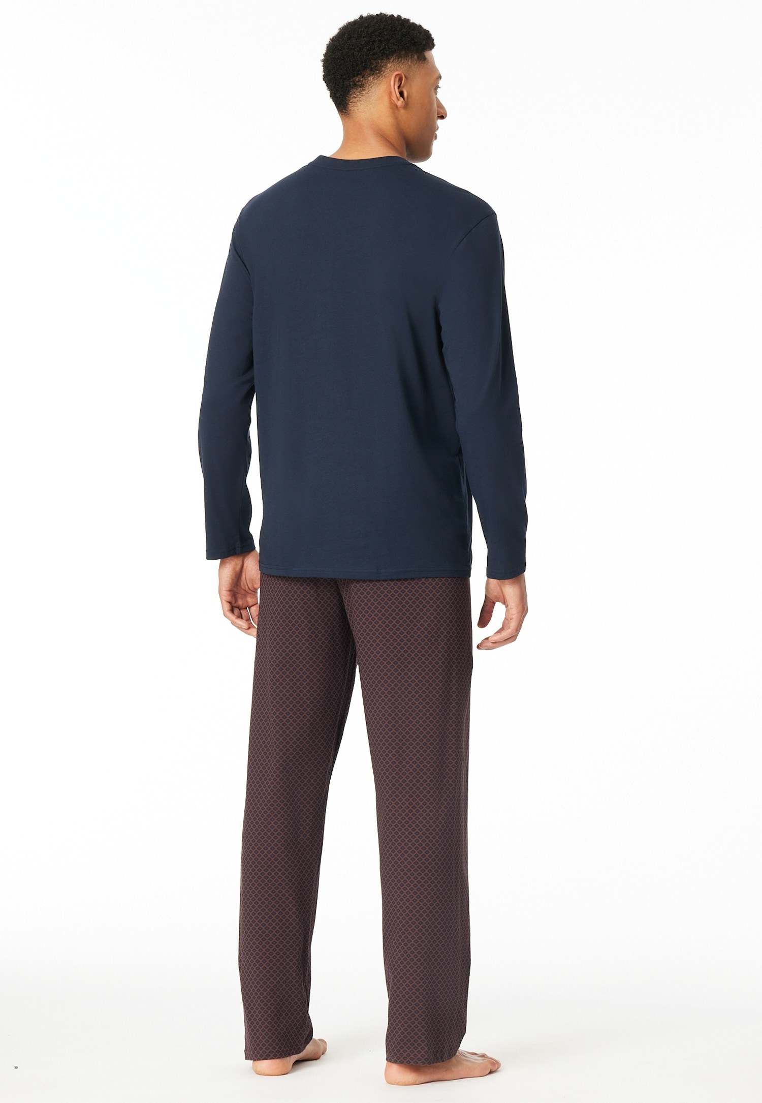 Schiesser Schlafanzug »Comfort Essentials« 2 tlg. mit V-Ausschnitt und aufgesetzter Brusttasche