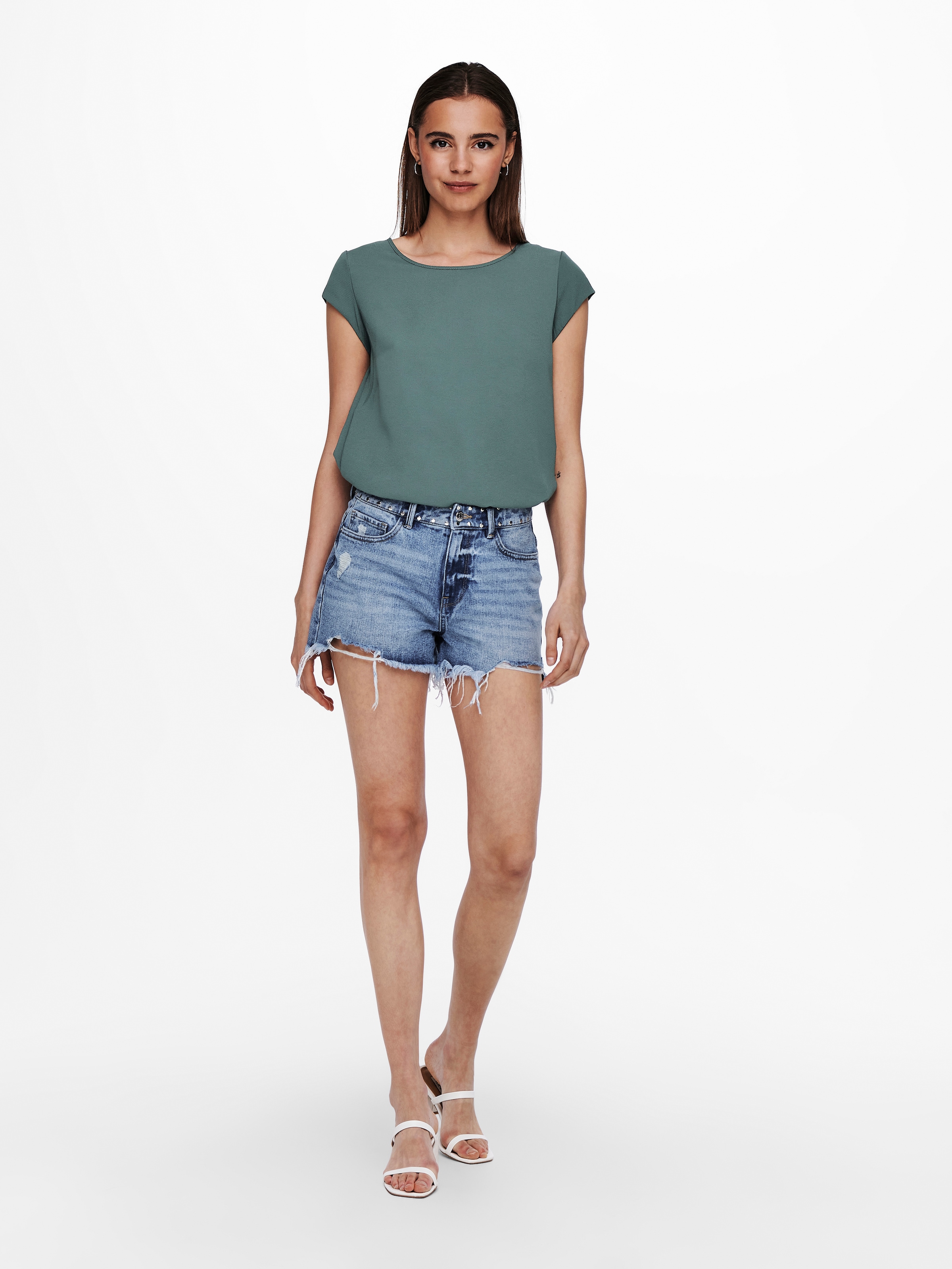 ONLY Kurzarmbluse »ONLVIC S/S SOLID TOP NOOS PTM«