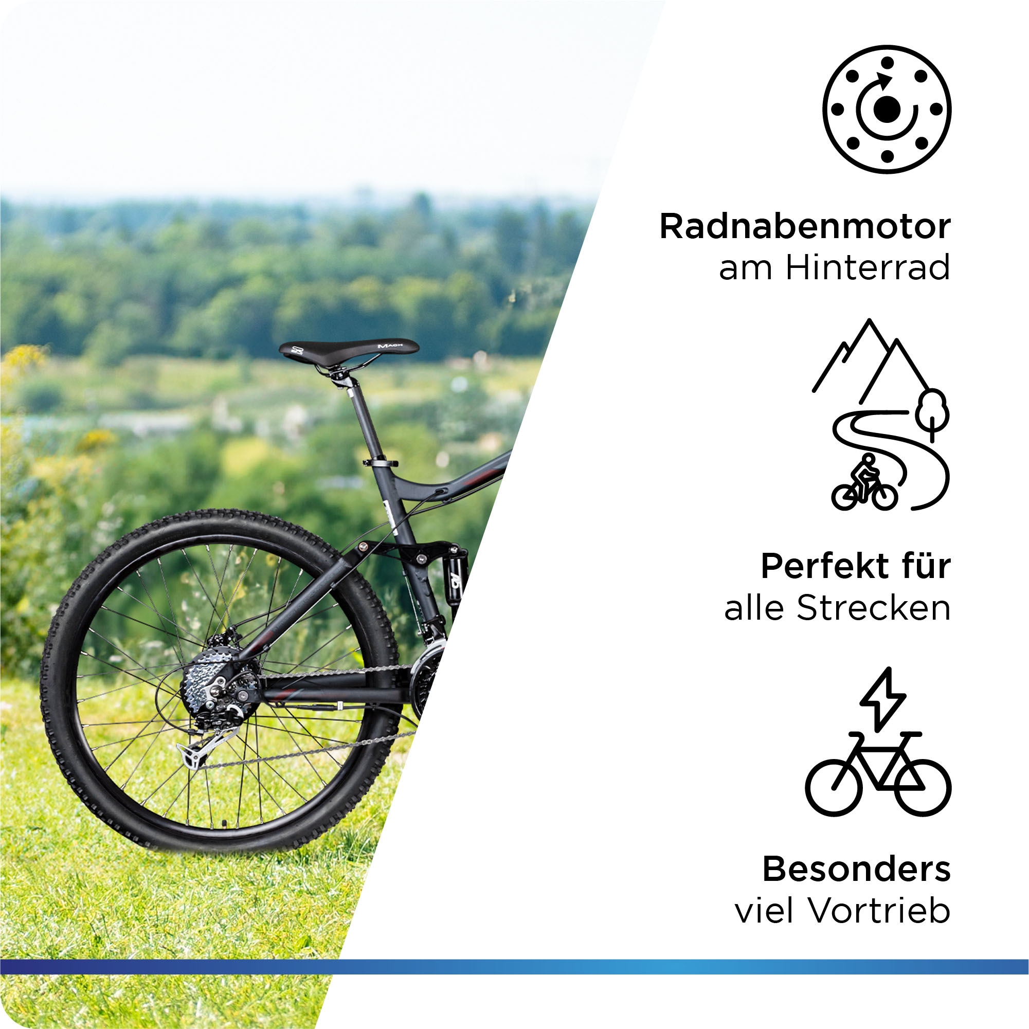 Zündapp E-Bike »XFS«, 27 Gang, Shimano, Tourney TX, Heckmotor 250 W, Pedelec, Elektrofahrrad für Damen u. Herren, MTB