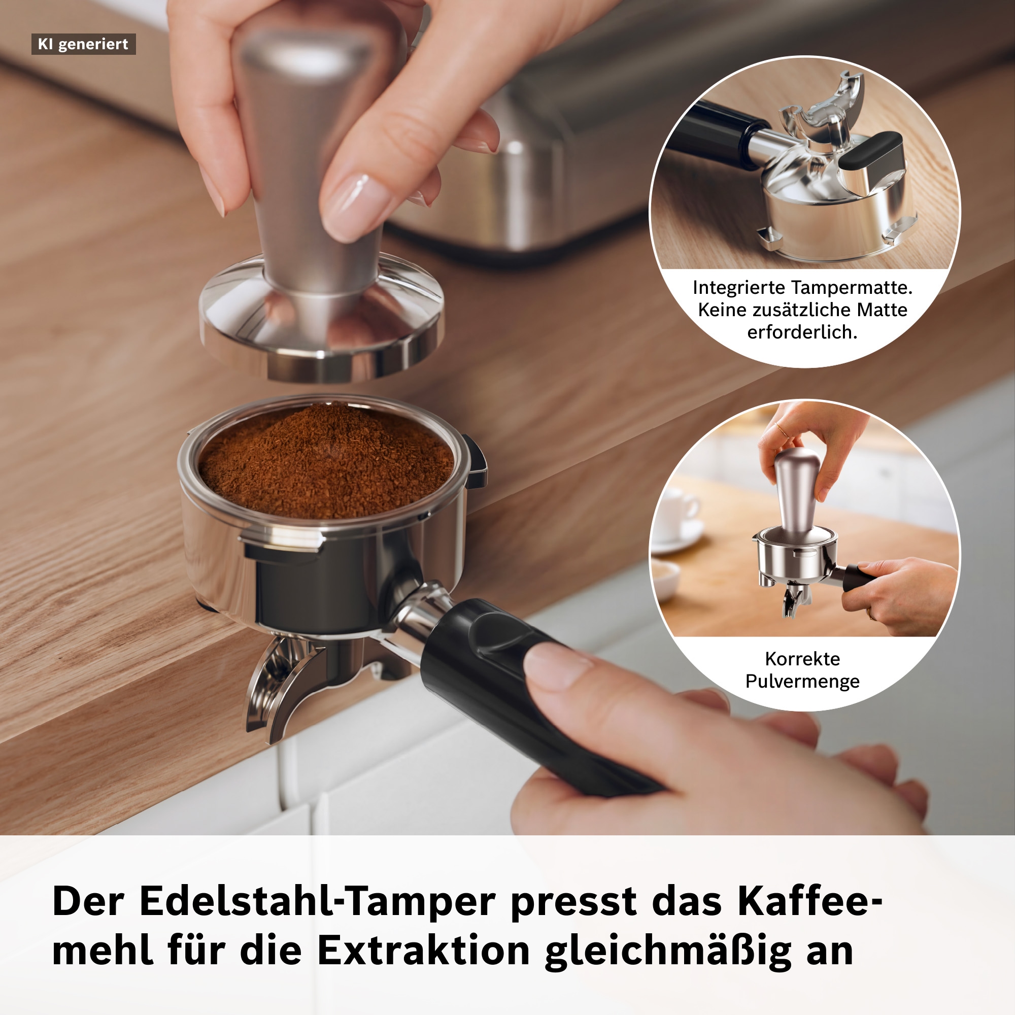 BOSCH Espressomaschine »Bosch halbautomatische Siebträgermaschine HomeCafé Serie 4« Integriertes Mahlwerk, 58mm-Siebträger, 30 Mahlgrade, 5 Direktwahl