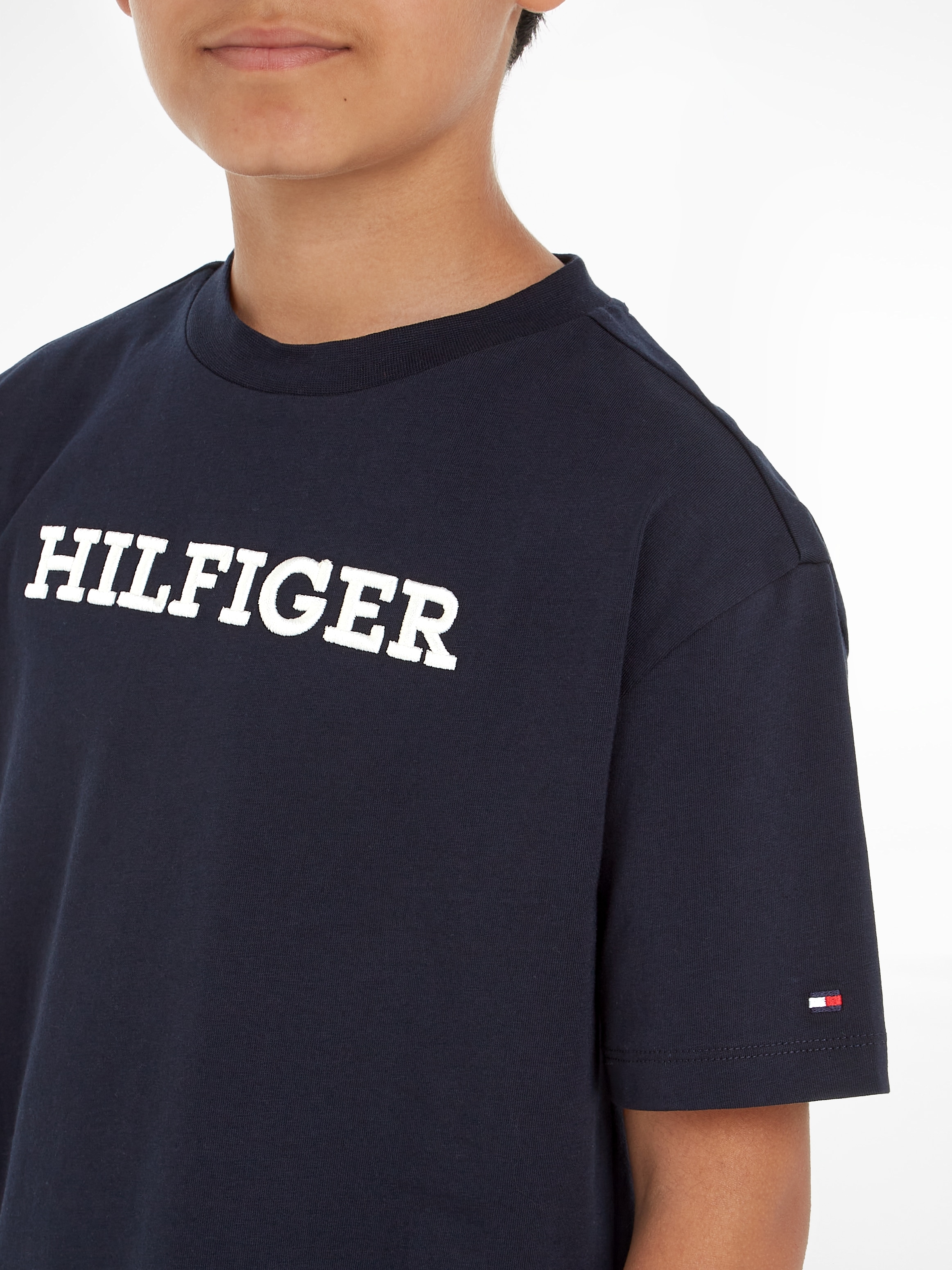 Tommy Hilfiger T-Shirt »U MONOTYPE TEE S/S«, mit großer Logo-Stickerei